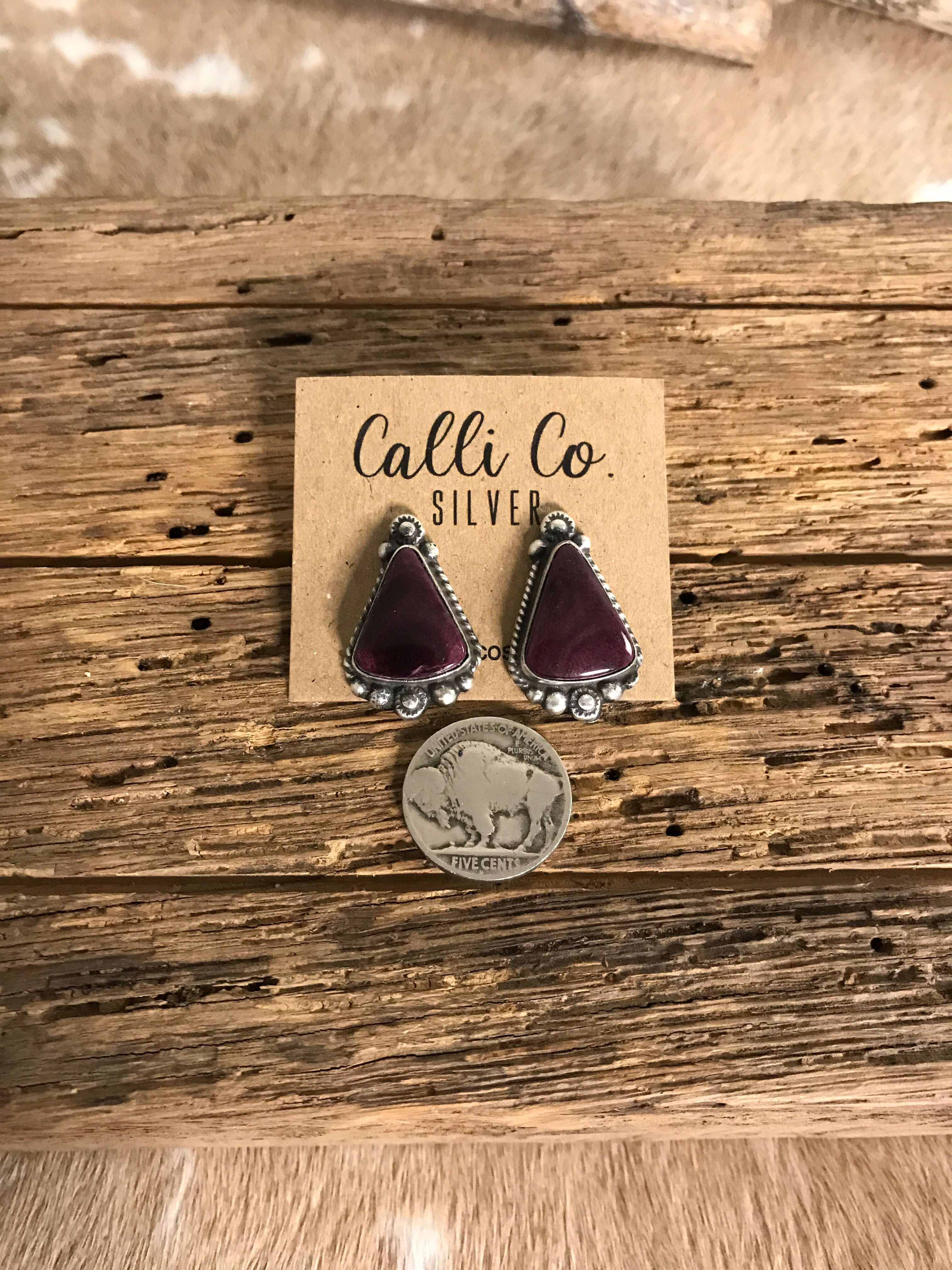 The Spiny Studs, 11-Earrings-Calli Co., Turquoise and Silver Jewelry, Native American Handmade, Zuni Tribe, Navajo Tribe, Brock Texas