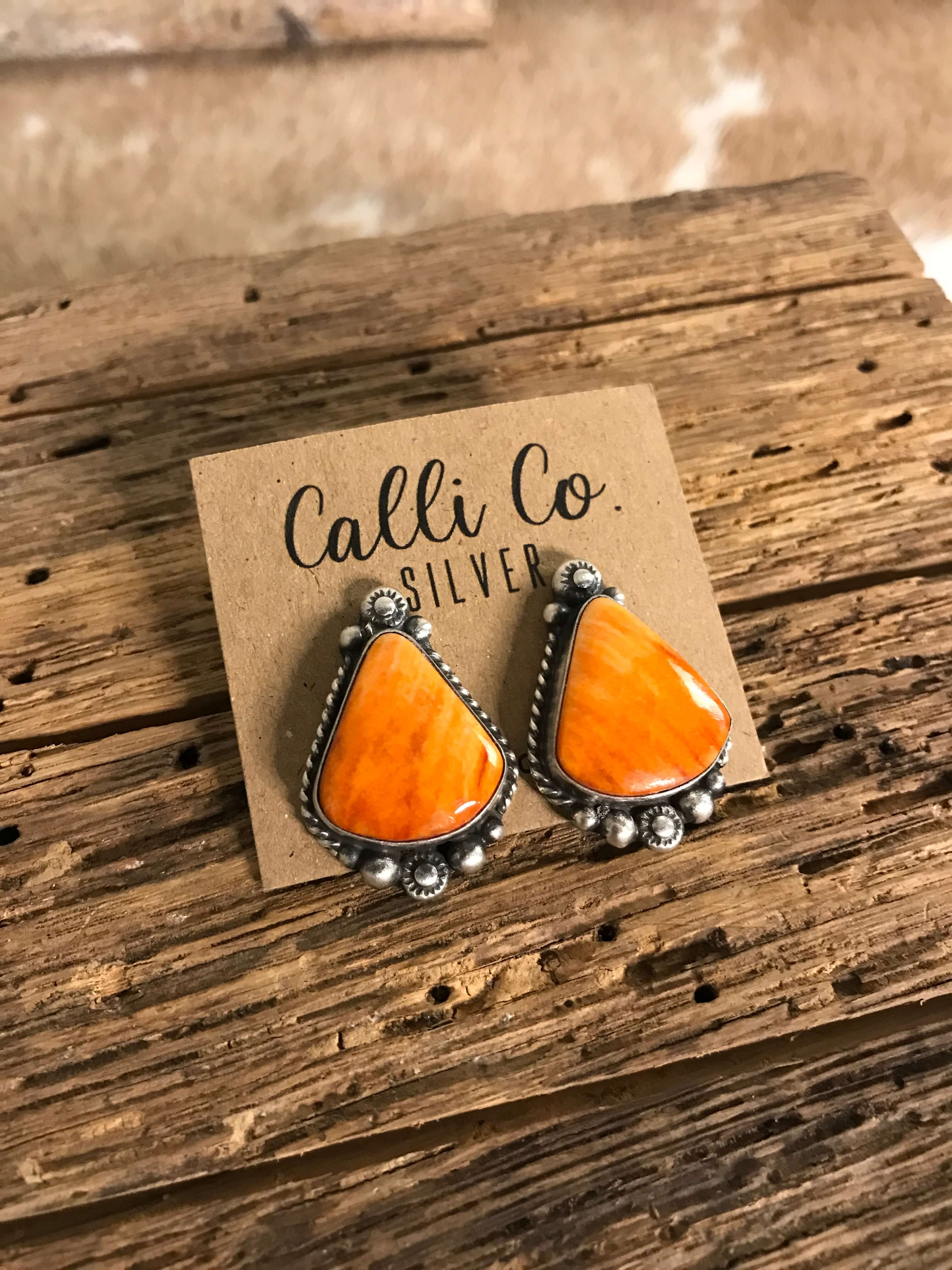 The Spiny Studs, 14-Earrings-Calli Co., Turquoise and Silver Jewelry, Native American Handmade, Zuni Tribe, Navajo Tribe, Brock Texas