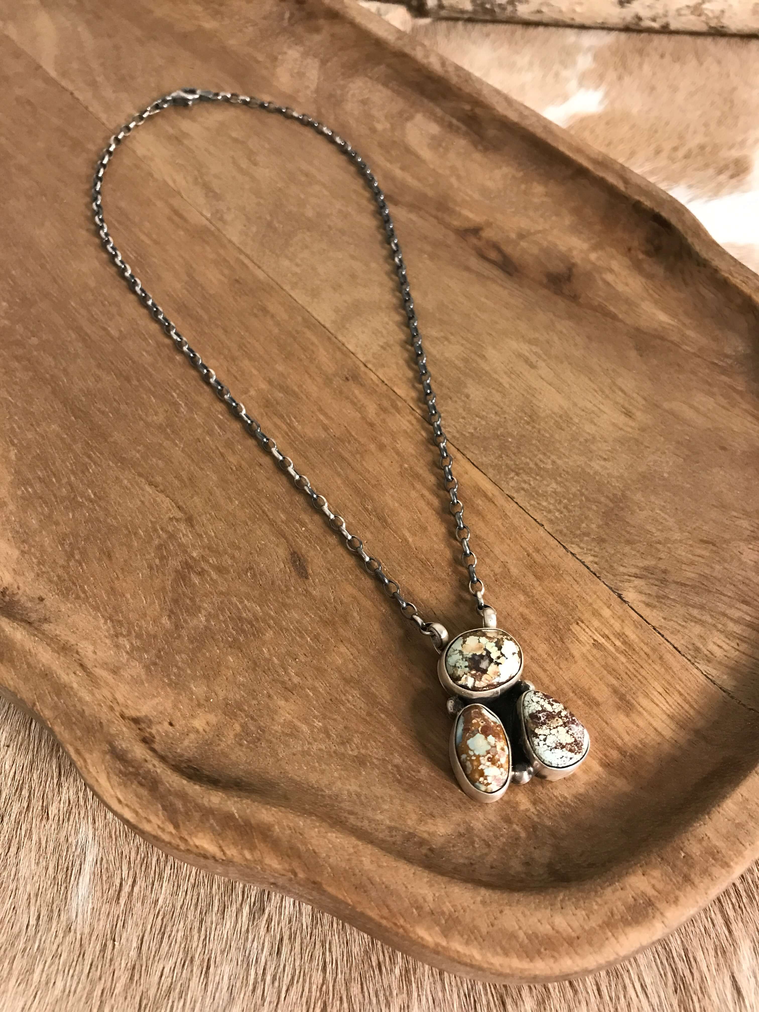 The Tempe Necklace, 10-Necklaces-Calli Co., Turquoise and Silver Jewelry, Native American Handmade, Zuni Tribe, Navajo Tribe, Brock Texas