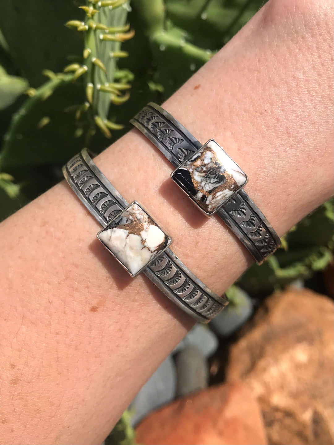 The Rockingham Cuffs-Bracelets & Cuffs-Calli Co., Turquoise and Silver Jewelry, Native American Handmade, Zuni Tribe, Navajo Tribe, Brock Texas