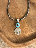 The Golden Hills Dime Pendants-Pendants-Calli Co., Turquoise and Silver Jewelry, Native American Handmade, Zuni Tribe, Navajo Tribe, Brock Texas