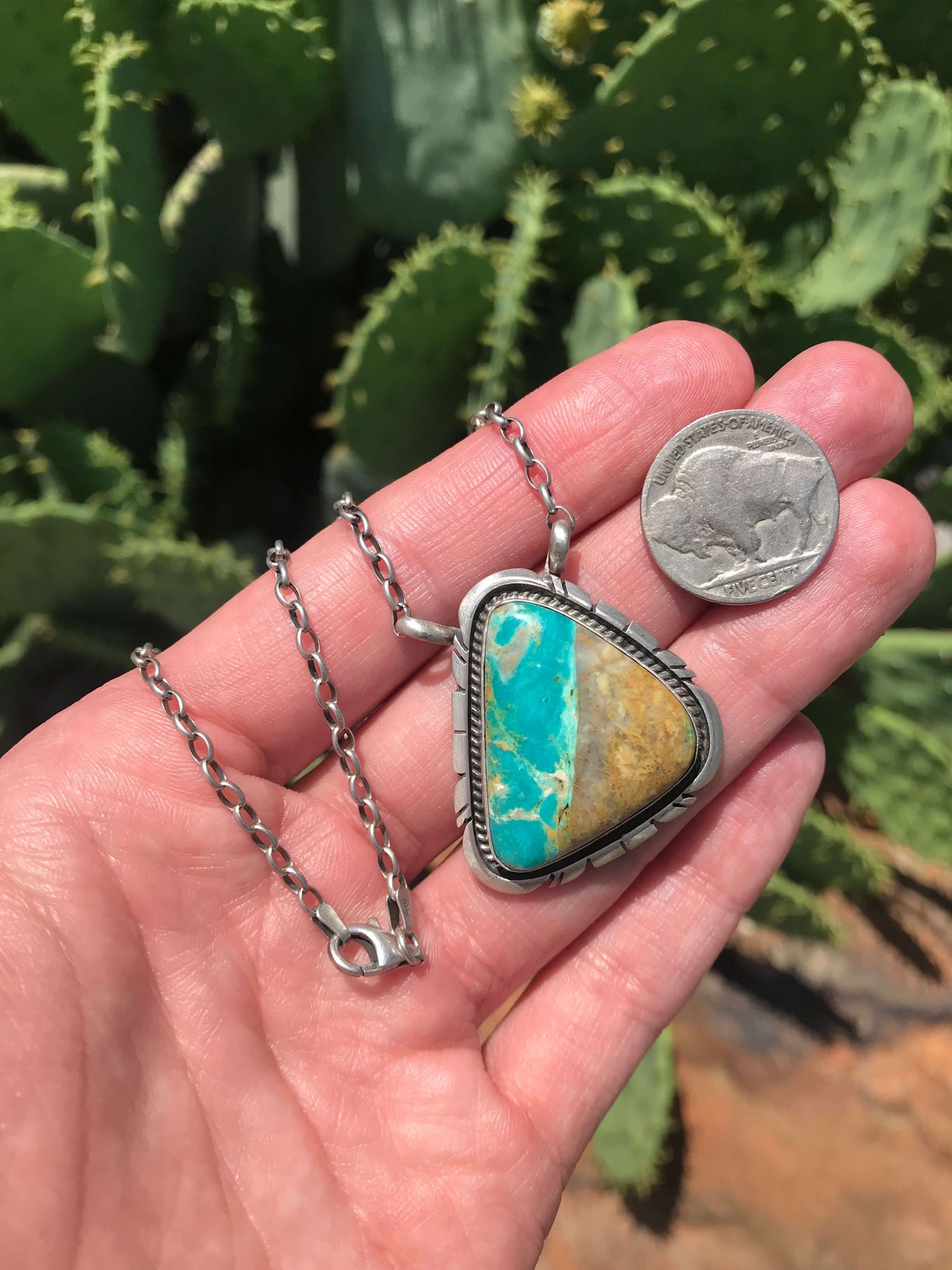 The Brock Turquoise Necklace, 10-Necklaces-Calli Co., Turquoise and Silver Jewelry, Native American Handmade, Zuni Tribe, Navajo Tribe, Brock Texas