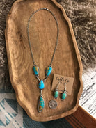 The Rhett Lariat Necklace Set xx-Necklaces-Calli Co., Turquoise and Silver Jewelry, Native American Handmade, Zuni Tribe, Navajo Tribe, Brock Texas