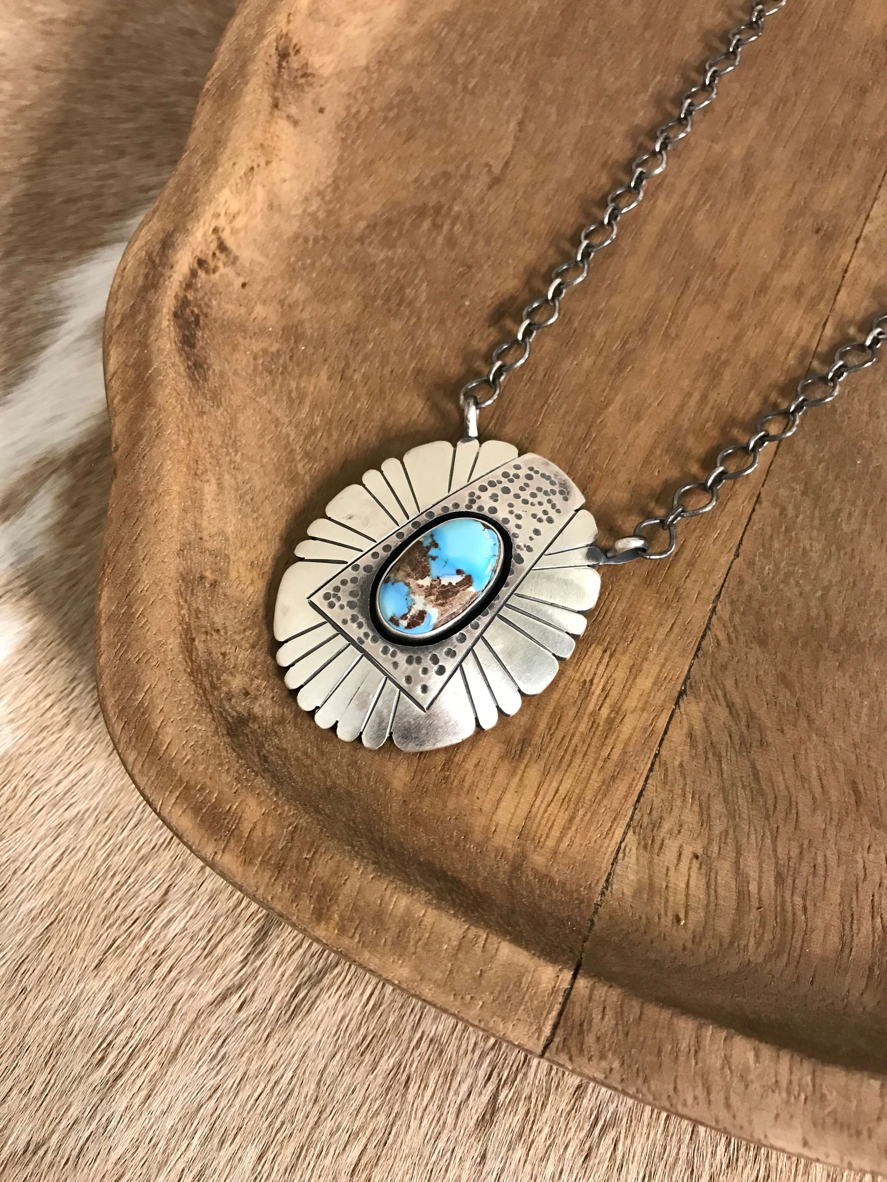 The Ronan Necklace, 1-Necklaces-Calli Co., Turquoise and Silver Jewelry, Native American Handmade, Zuni Tribe, Navajo Tribe, Brock Texas