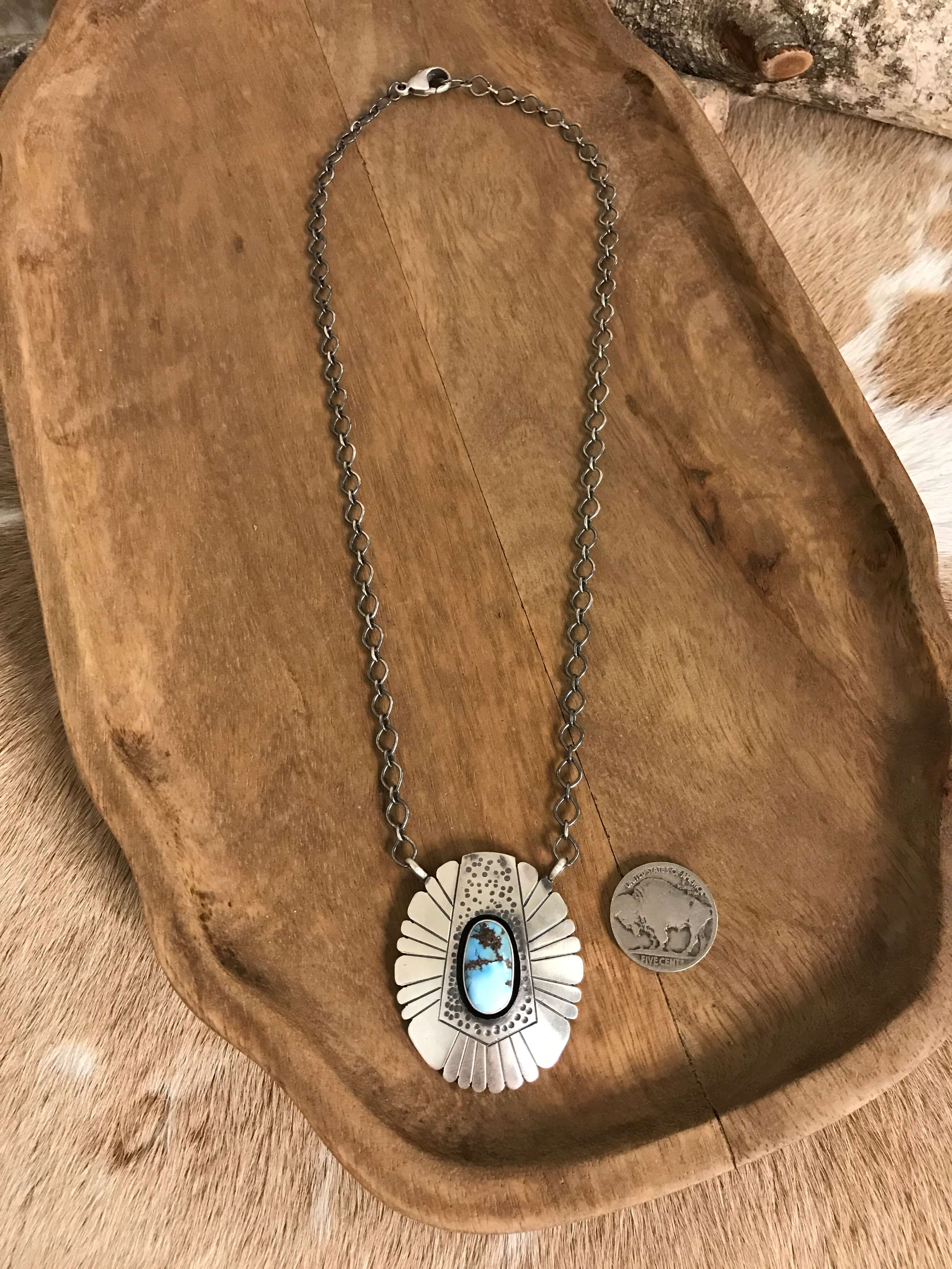 The Ronan Necklace, 2-Necklaces-Calli Co., Turquoise and Silver Jewelry, Native American Handmade, Zuni Tribe, Navajo Tribe, Brock Texas