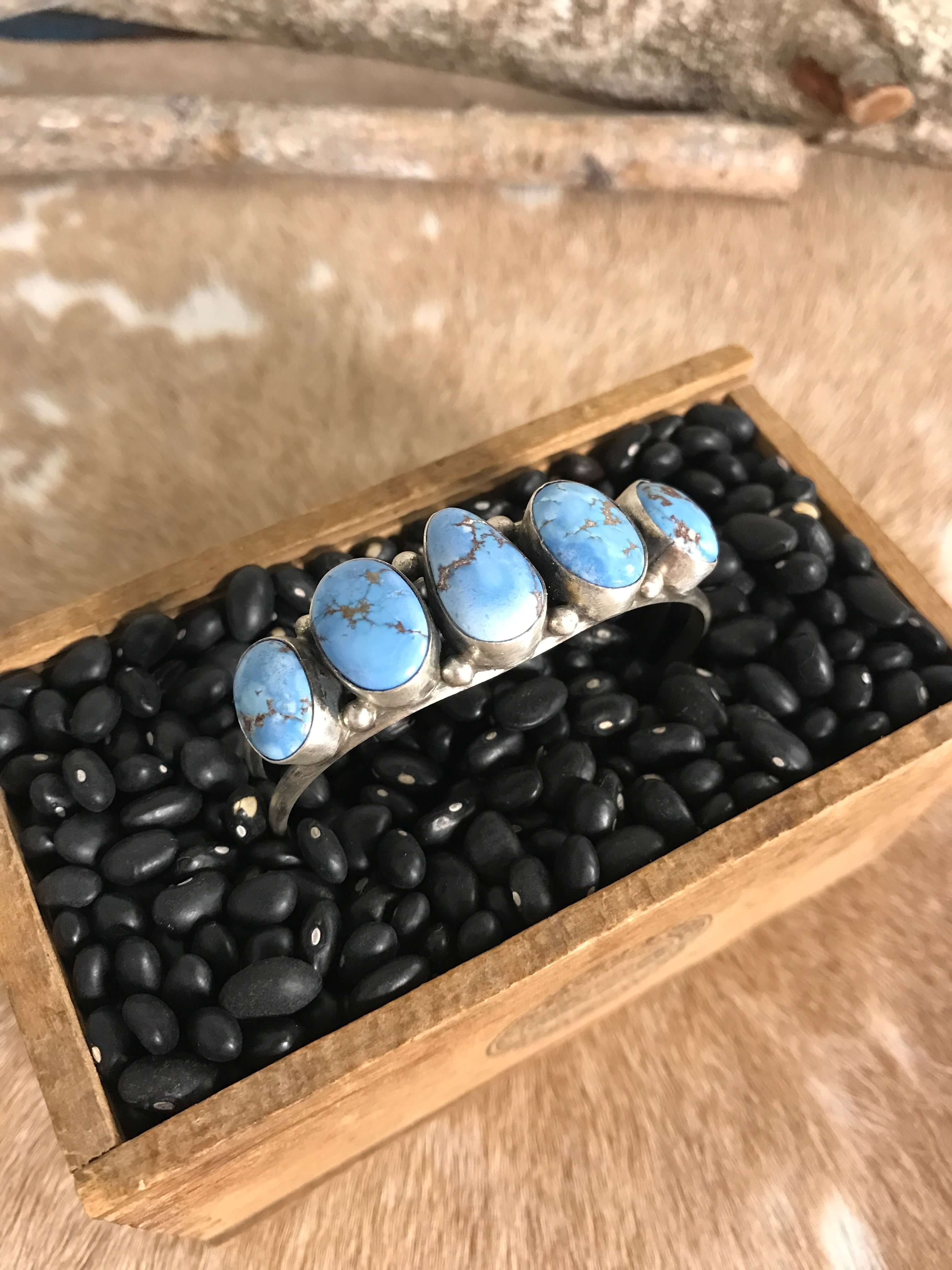 The Giddings 5 Stone Cuff, 3-Bracelets & Cuffs-Calli Co., Turquoise and Silver Jewelry, Native American Handmade, Zuni Tribe, Navajo Tribe, Brock Texas
