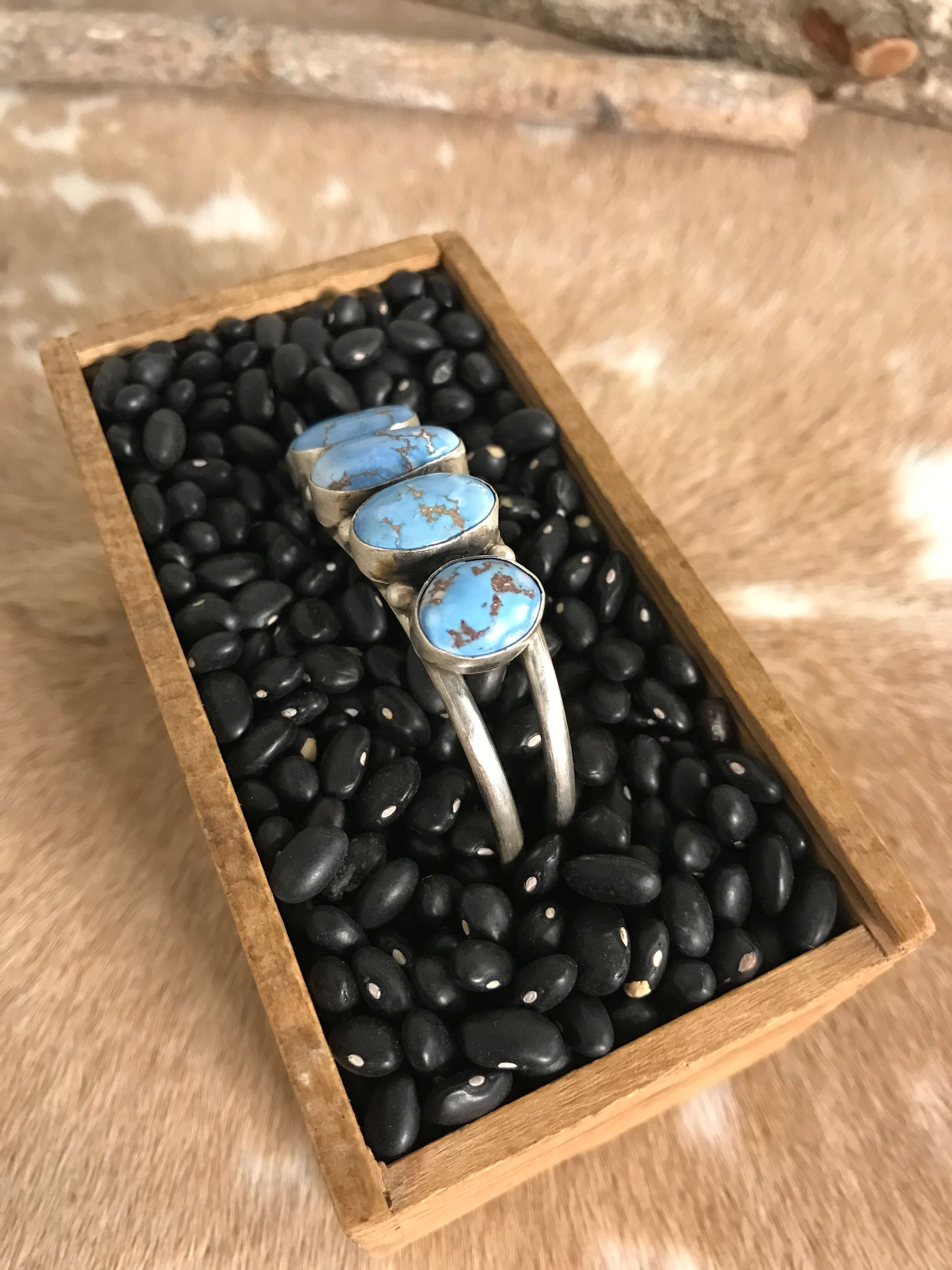 The Giddings 5 Stone Cuff, 3-Bracelets & Cuffs-Calli Co., Turquoise and Silver Jewelry, Native American Handmade, Zuni Tribe, Navajo Tribe, Brock Texas