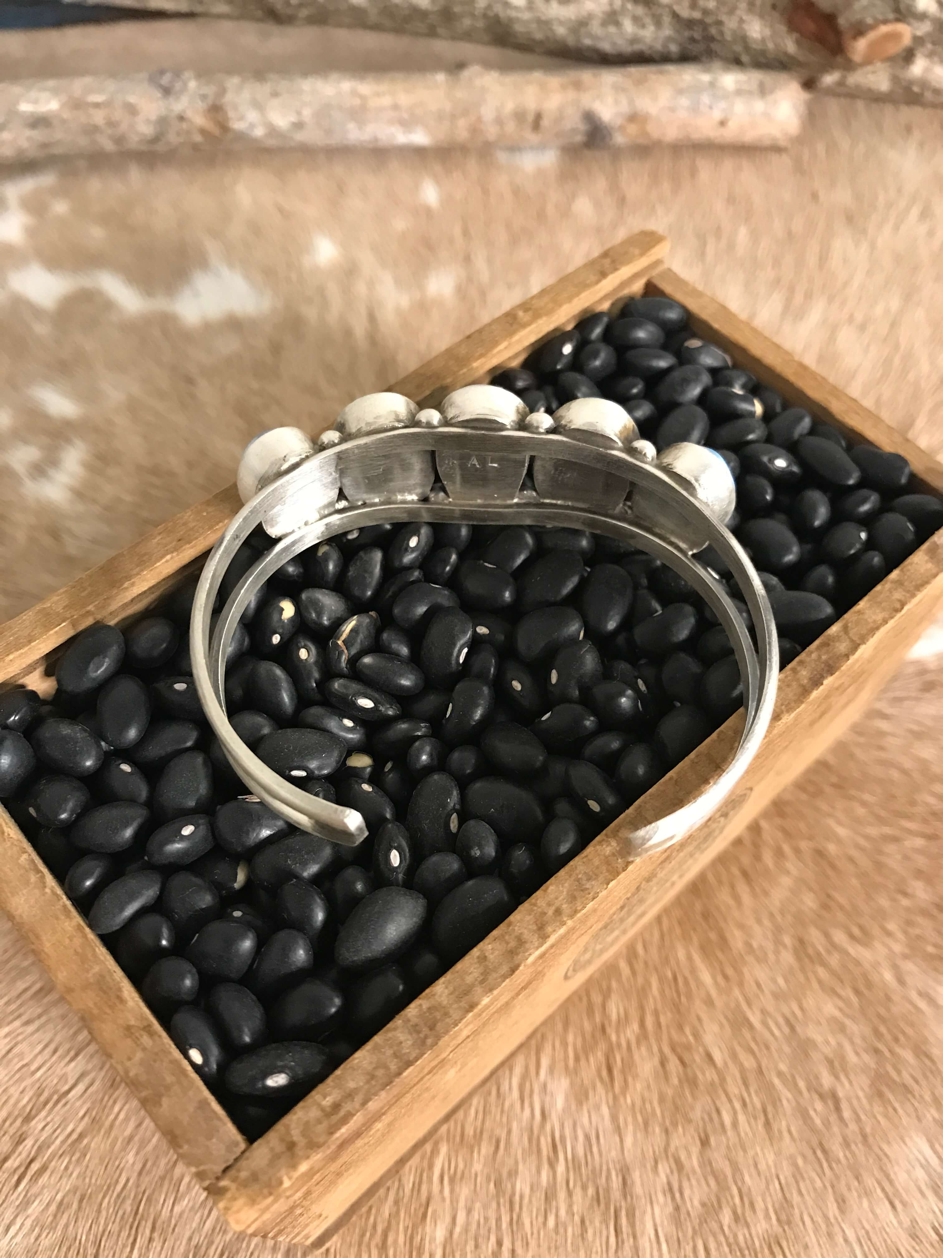 The Giddings 5 Stone Cuff, 3-Bracelets & Cuffs-Calli Co., Turquoise and Silver Jewelry, Native American Handmade, Zuni Tribe, Navajo Tribe, Brock Texas