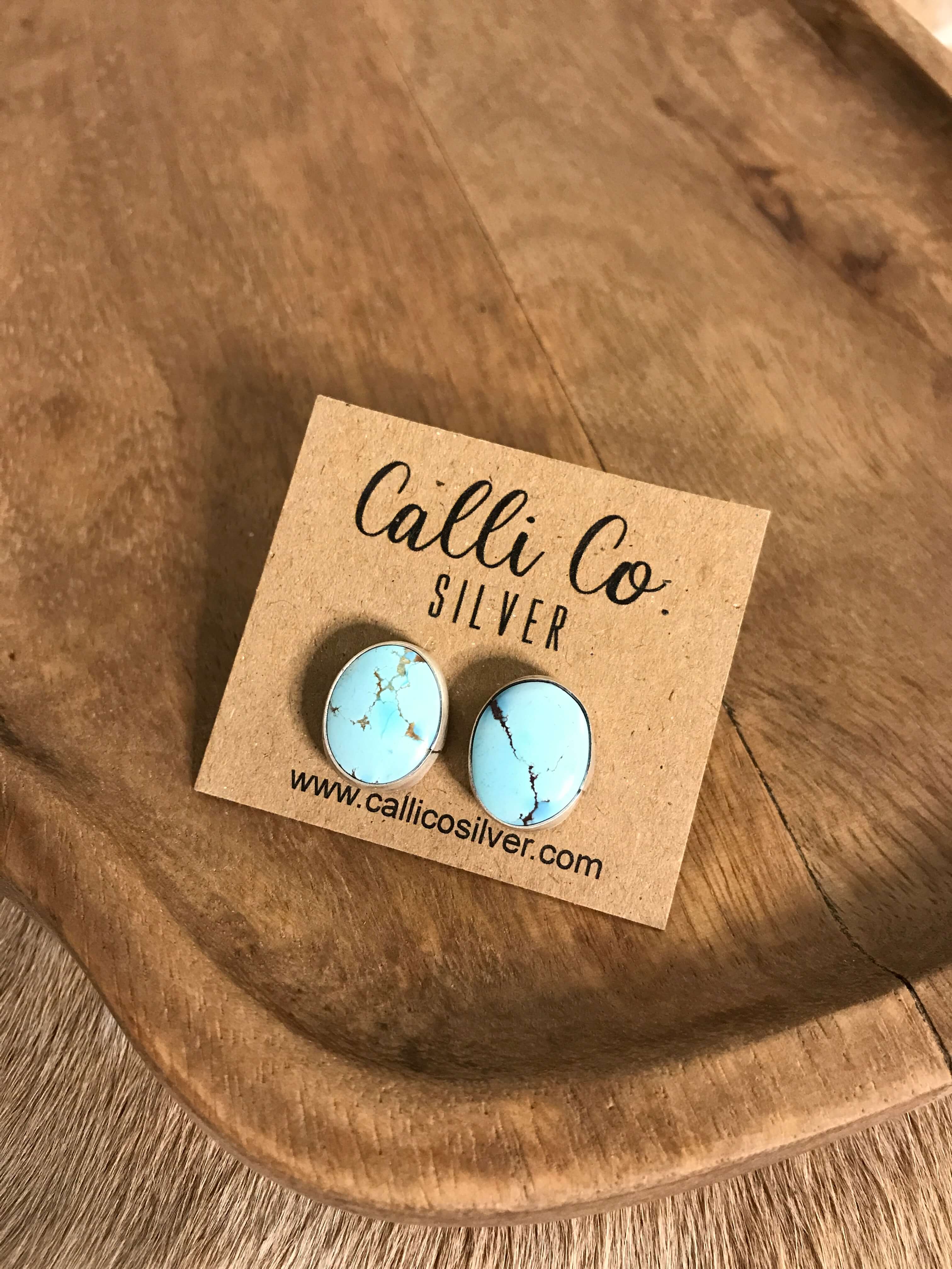 The Golden Hills Studs, 7-Earrings-Calli Co., Turquoise and Silver Jewelry, Native American Handmade, Zuni Tribe, Navajo Tribe, Brock Texas