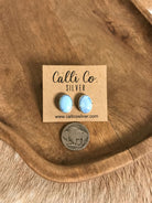 The Golden Hills Studs, 12-Earrings-Calli Co., Turquoise and Silver Jewelry, Native American Handmade, Zuni Tribe, Navajo Tribe, Brock Texas