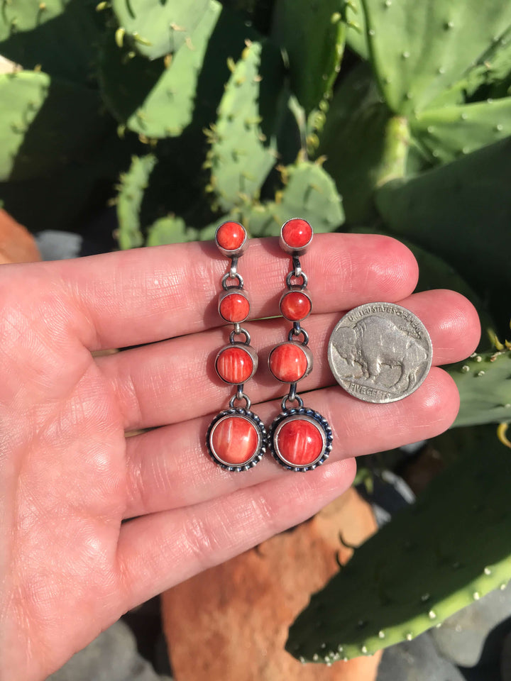The Burnett Earrings, 2-Earrings-Calli Co., Turquoise and Silver Jewelry, Native American Handmade, Zuni Tribe, Navajo Tribe, Brock Texas