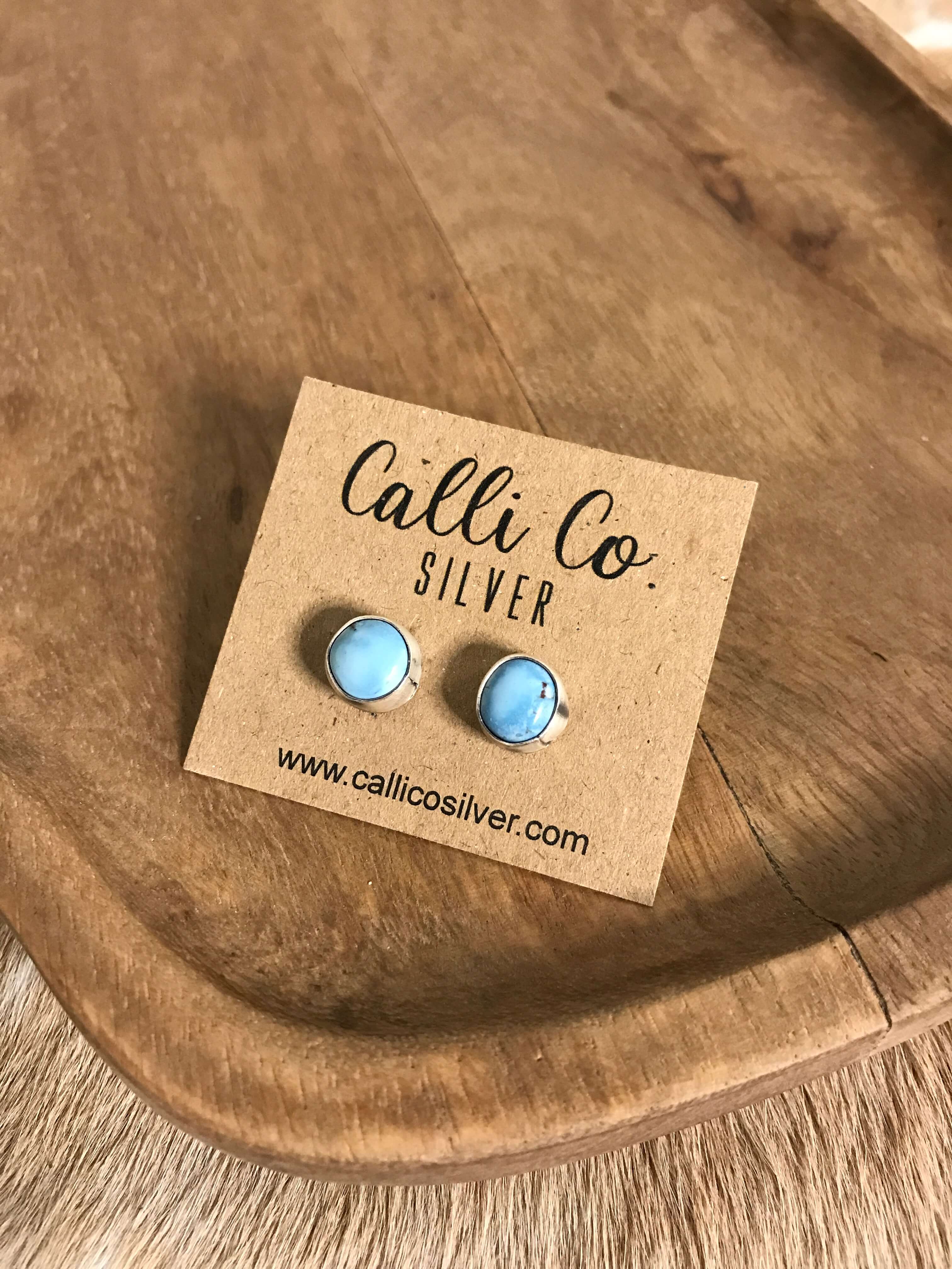 The Golden Hills Studs, 14-Earrings-Calli Co., Turquoise and Silver Jewelry, Native American Handmade, Zuni Tribe, Navajo Tribe, Brock Texas