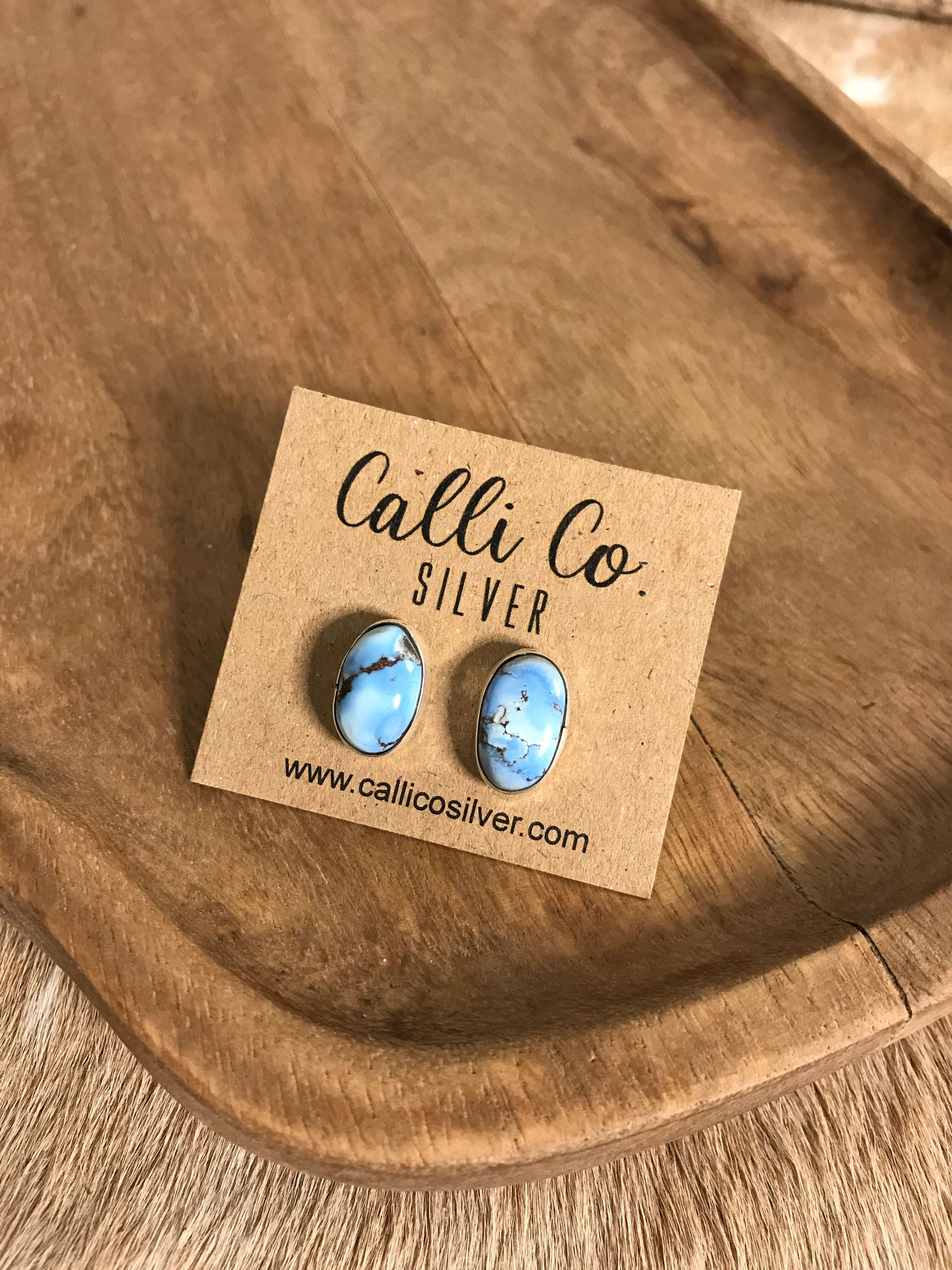 The Golden Hills Studs, 20-Earrings-Calli Co., Turquoise and Silver Jewelry, Native American Handmade, Zuni Tribe, Navajo Tribe, Brock Texas