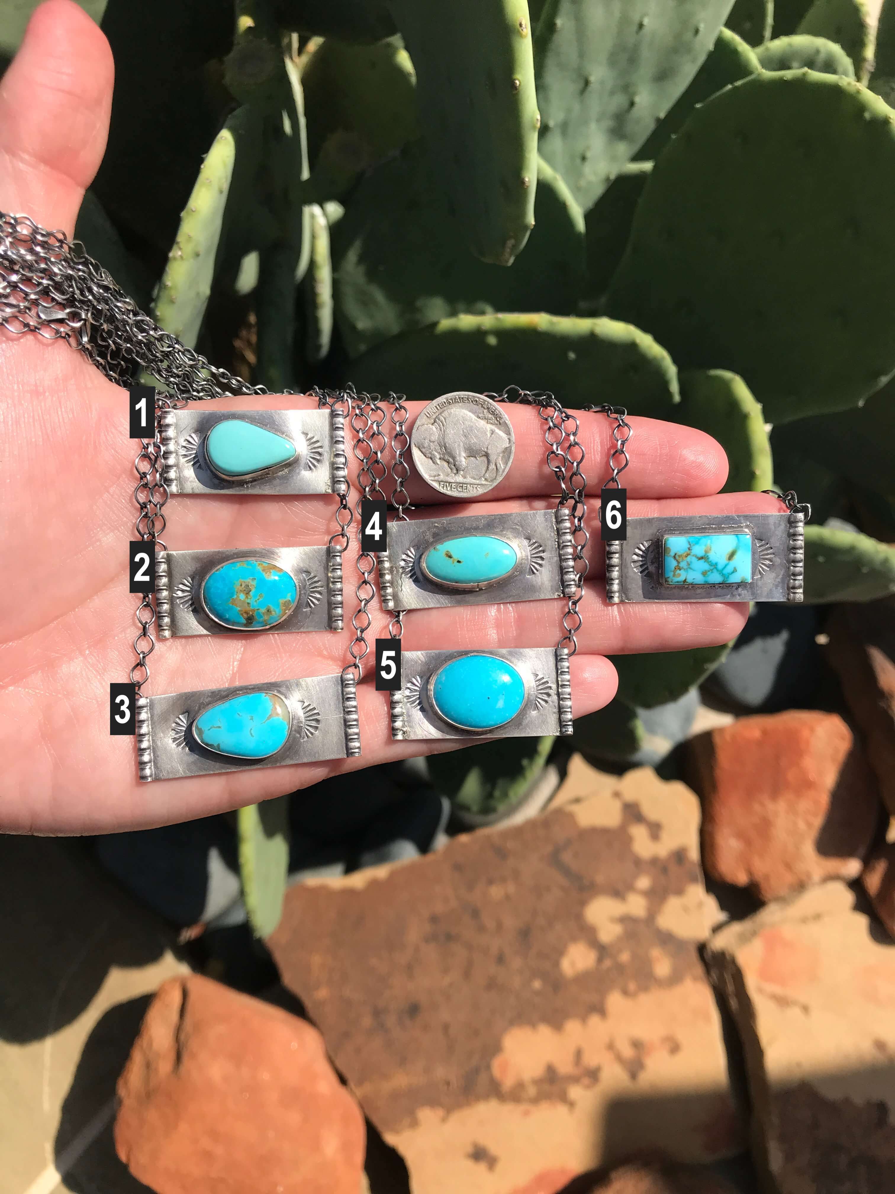 The Skyline Necklaces-Necklaces-Calli Co., Turquoise and Silver Jewelry, Native American Handmade, Zuni Tribe, Navajo Tribe, Brock Texas