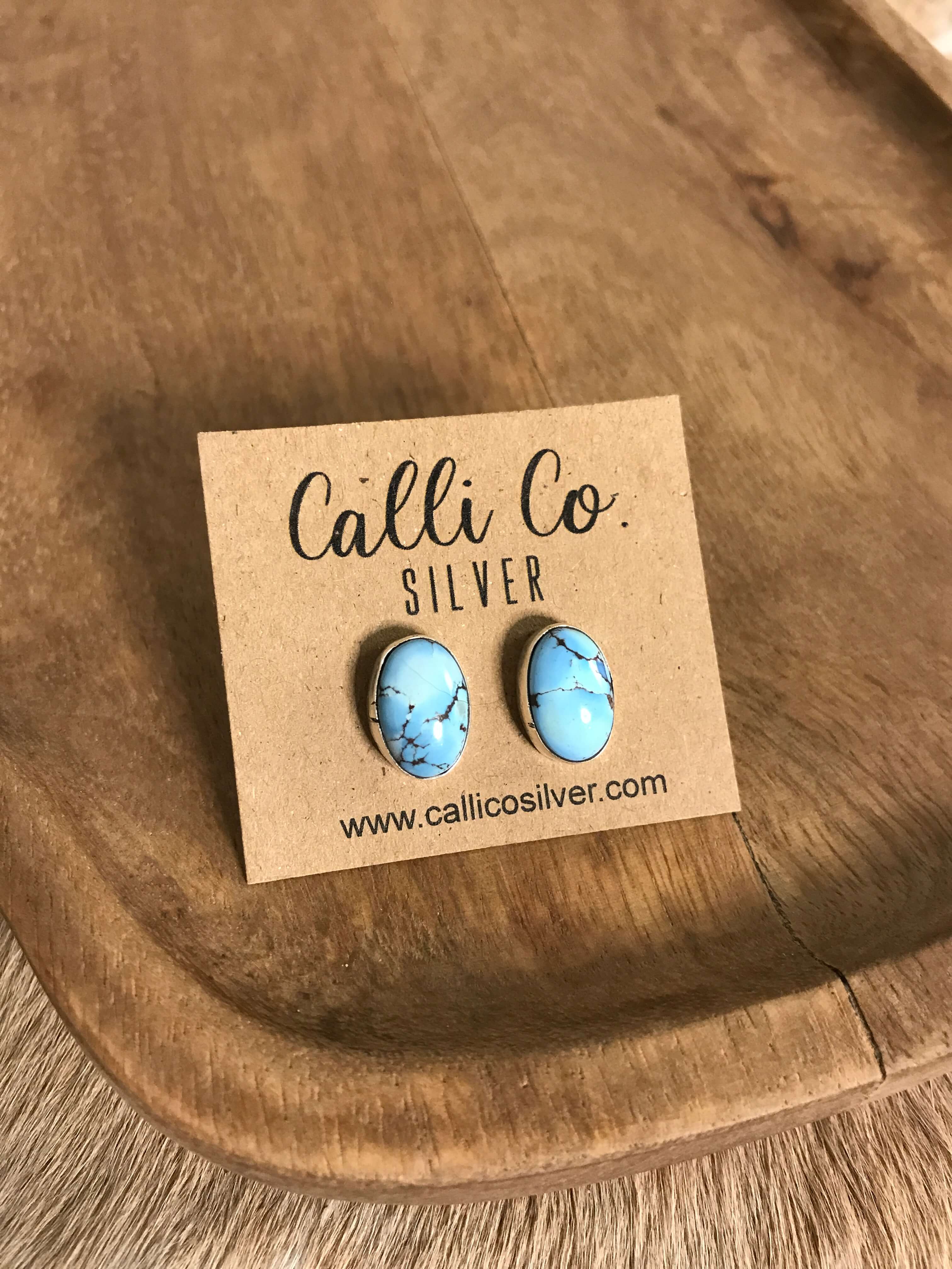 The Golden Hills Studs, 30-Earrings-Calli Co., Turquoise and Silver Jewelry, Native American Handmade, Zuni Tribe, Navajo Tribe, Brock Texas