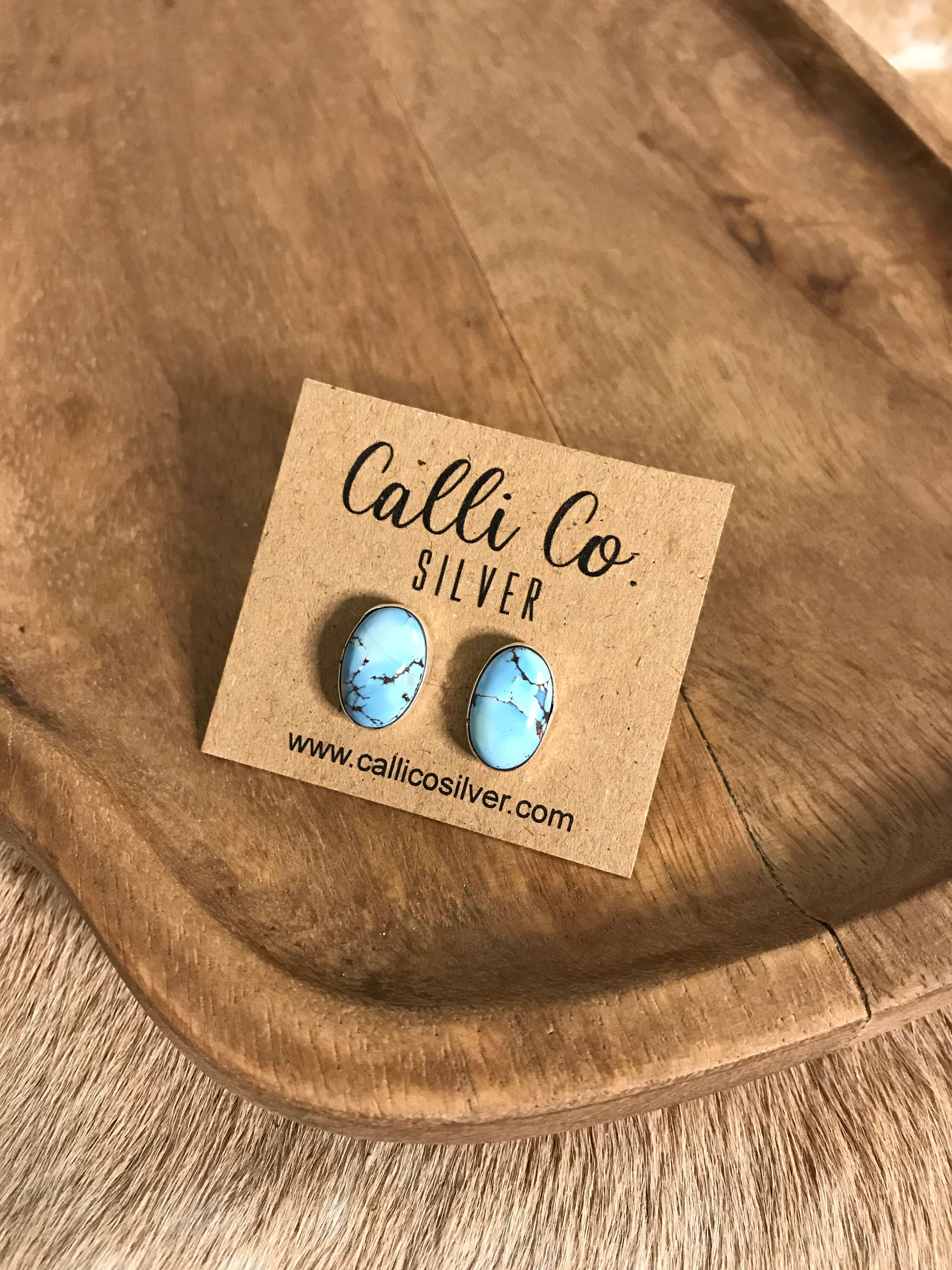 The Golden Hills Studs, 30-Earrings-Calli Co., Turquoise and Silver Jewelry, Native American Handmade, Zuni Tribe, Navajo Tribe, Brock Texas