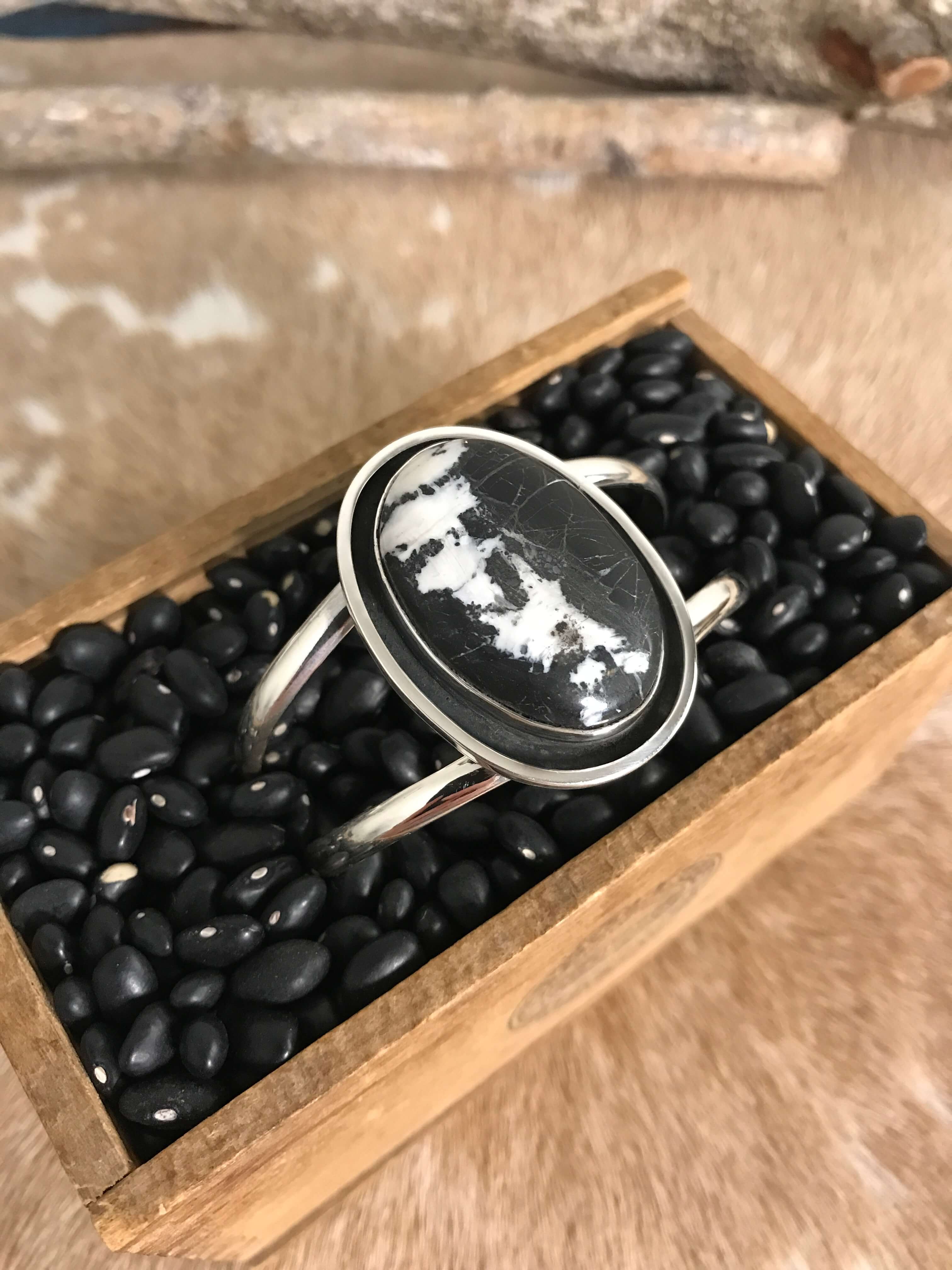 The Coalinga Cuff, 1-Bracelets & Cuffs-Calli Co., Turquoise and Silver Jewelry, Native American Handmade, Zuni Tribe, Navajo Tribe, Brock Texas