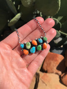 The Palafox Cluster Necklace-Necklaces-Calli Co., Turquoise and Silver Jewelry, Native American Handmade, Zuni Tribe, Navajo Tribe, Brock Texas