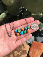 The Palafox Cluster Necklace-Necklaces-Calli Co., Turquoise and Silver Jewelry, Native American Handmade, Zuni Tribe, Navajo Tribe, Brock Texas