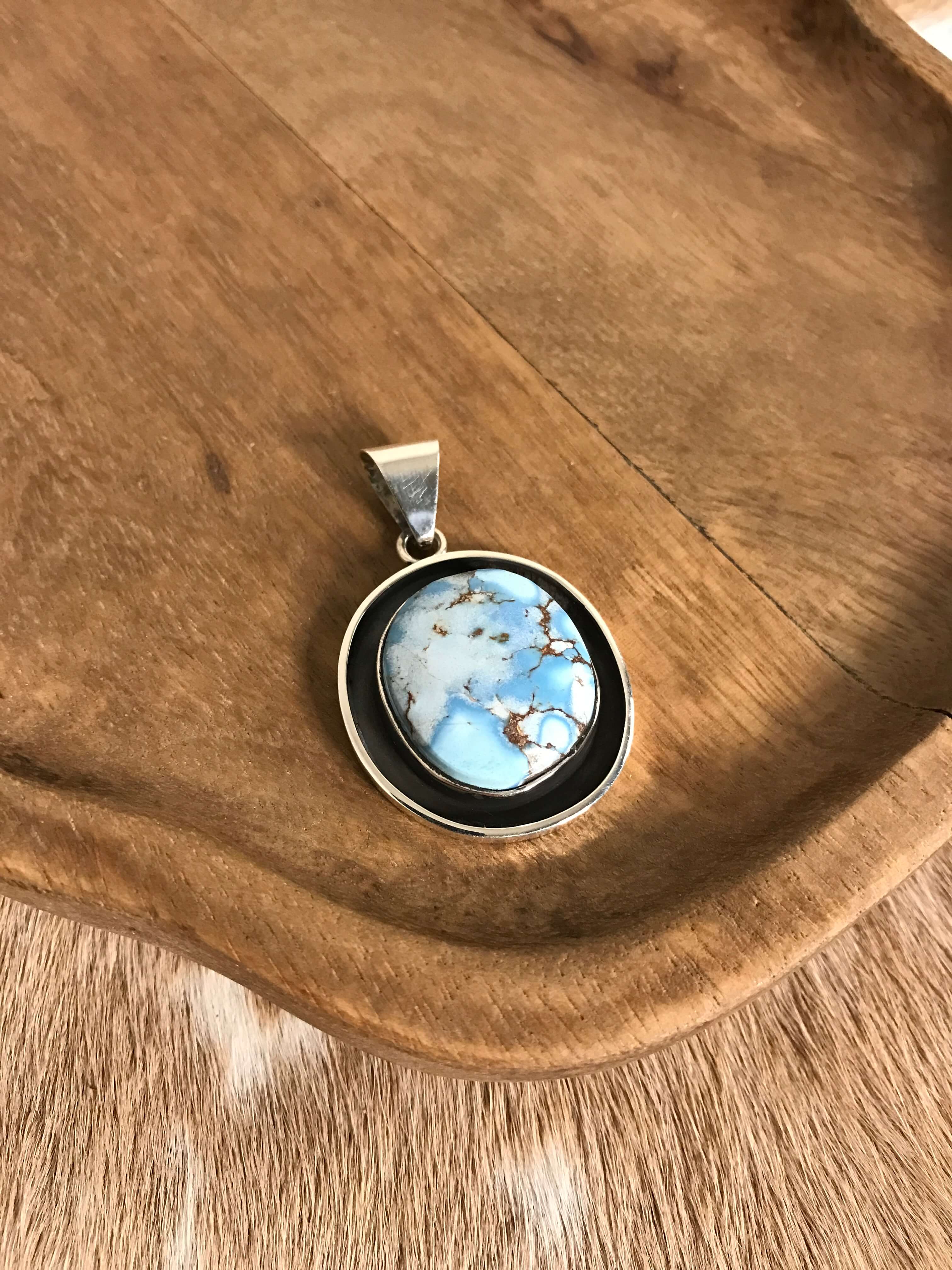 The Garrison Pendant, 1-Pendants-Calli Co., Turquoise and Silver Jewelry, Native American Handmade, Zuni Tribe, Navajo Tribe, Brock Texas