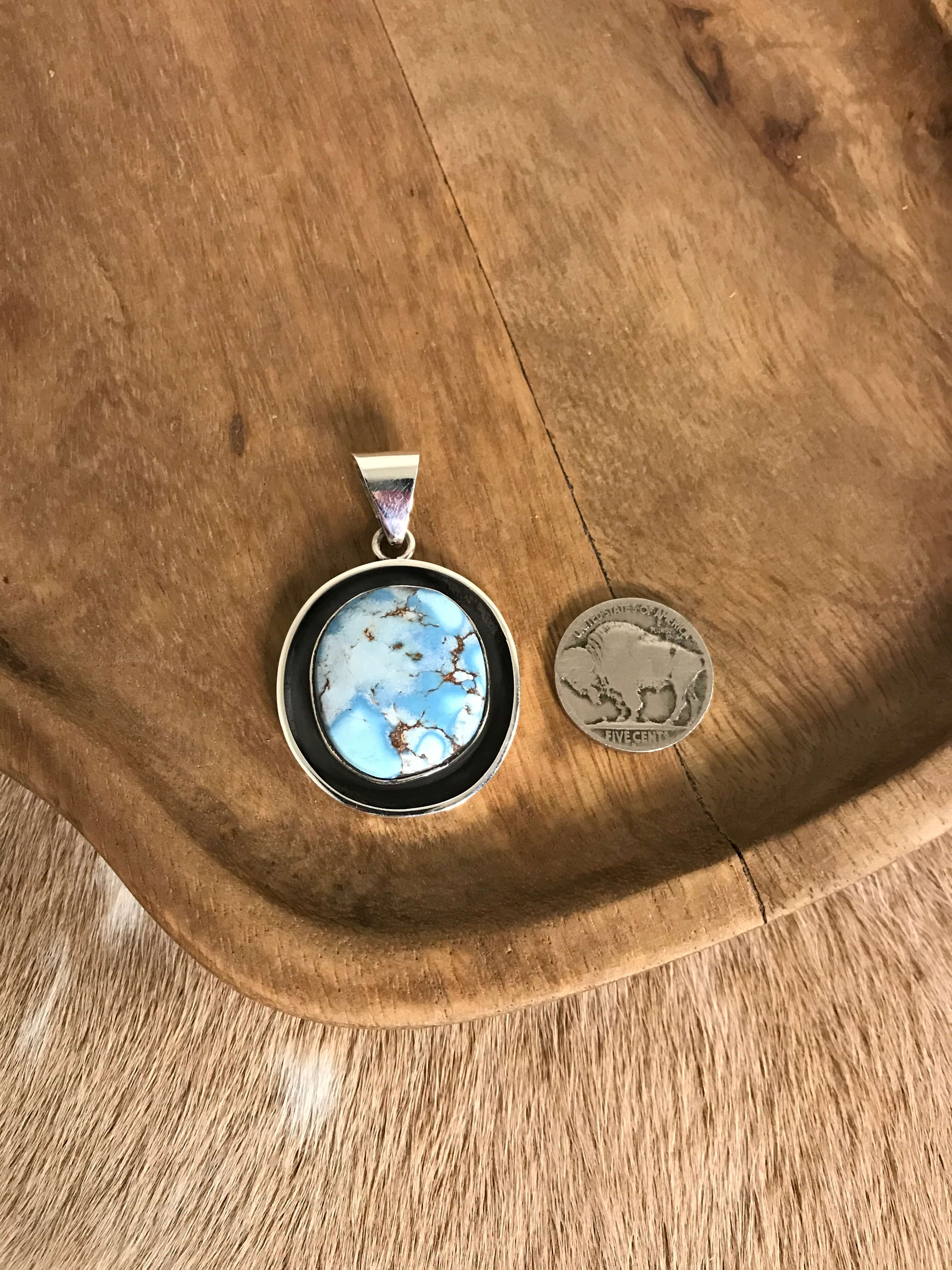 The Garrison Pendant, 1-Pendants-Calli Co., Turquoise and Silver Jewelry, Native American Handmade, Zuni Tribe, Navajo Tribe, Brock Texas
