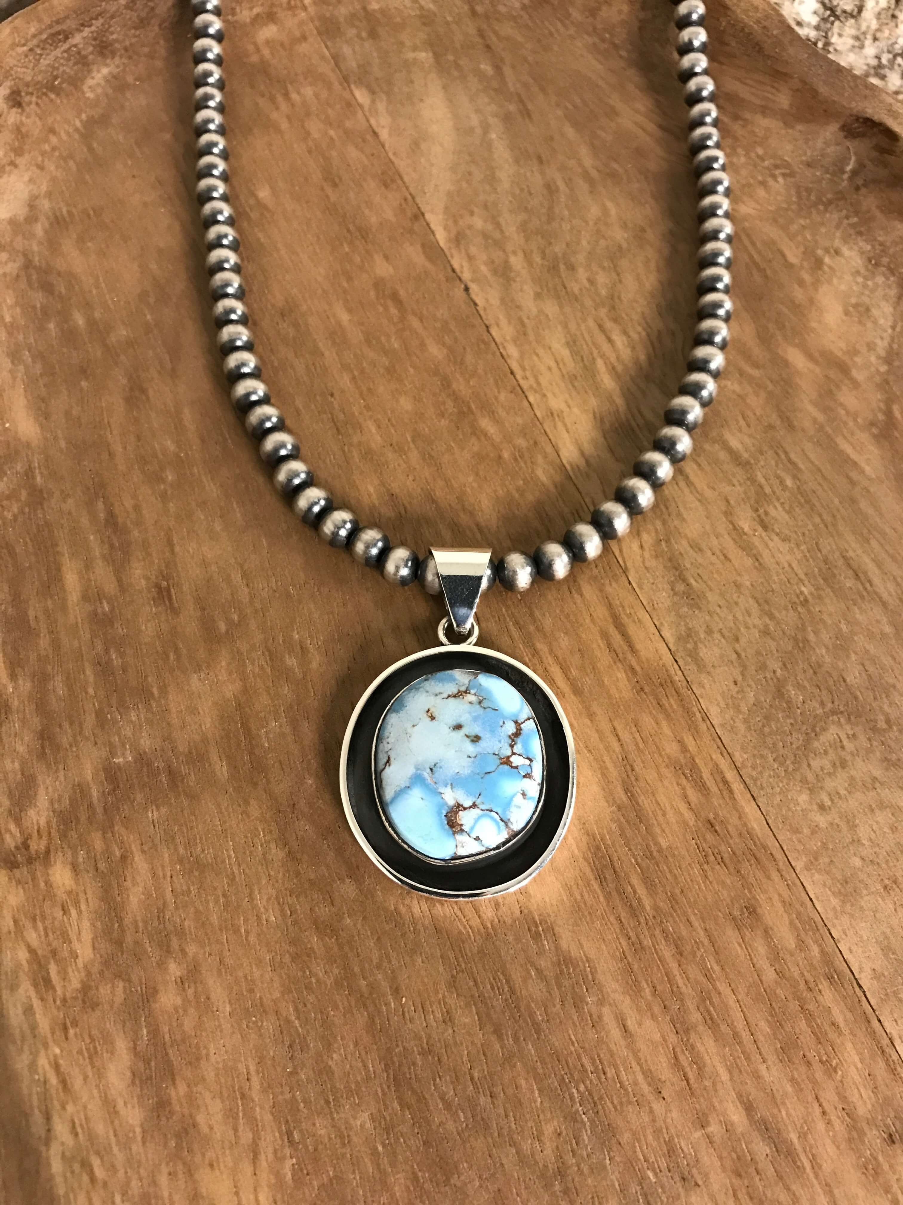 The Garrison Pendant, 1-Pendants-Calli Co., Turquoise and Silver Jewelry, Native American Handmade, Zuni Tribe, Navajo Tribe, Brock Texas