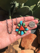 The Sagonige Turquoise and Spiny Necklace-Necklaces-Calli Co., Turquoise and Silver Jewelry, Native American Handmade, Zuni Tribe, Navajo Tribe, Brock Texas