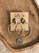The Keystone Hoop Earrings, 13-Earrings-Calli Co., Turquoise and Silver Jewelry, Native American Handmade, Zuni Tribe, Navajo Tribe, Brock Texas
