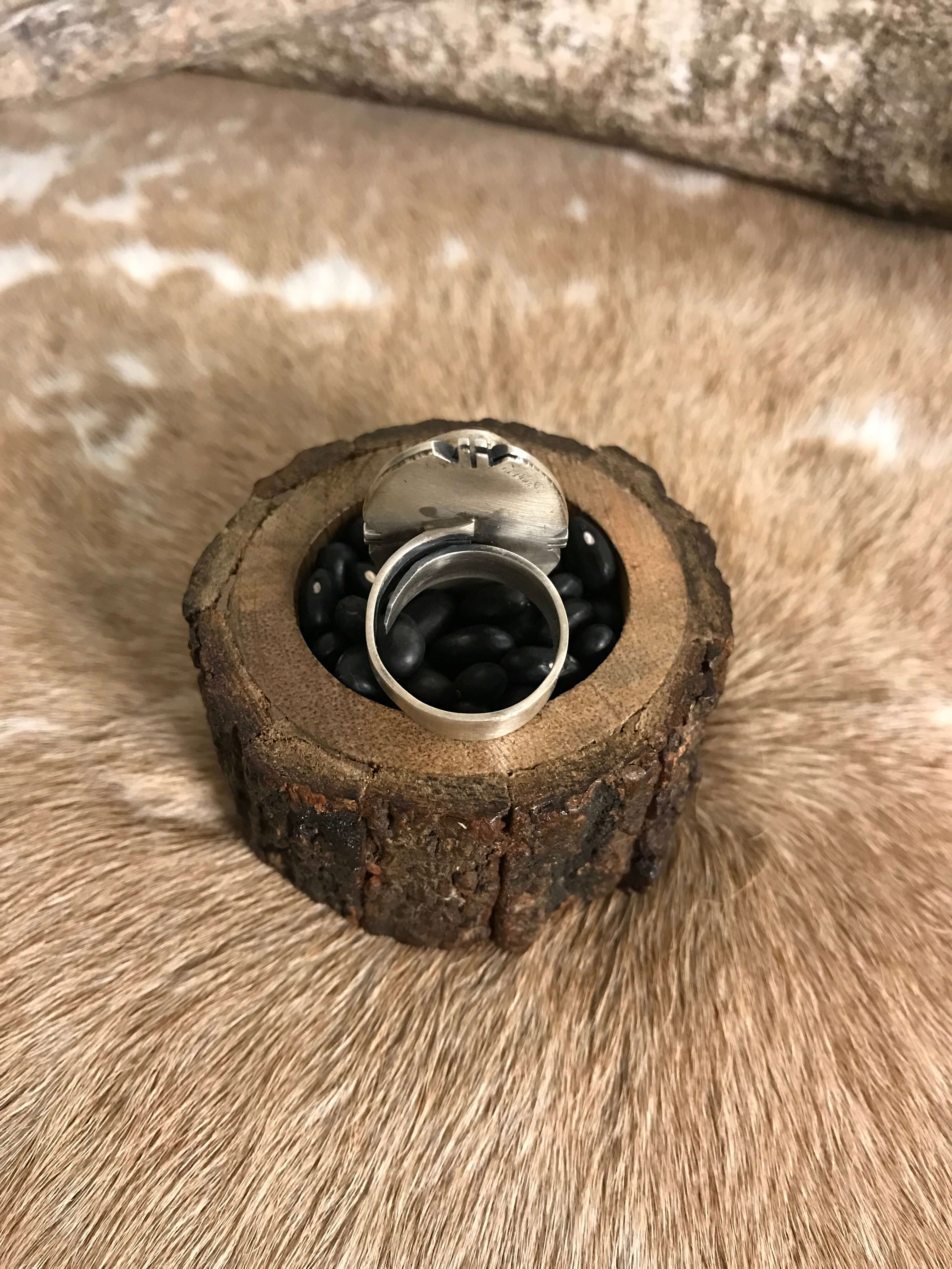 The Tempest Adjustable Ring-Rings-Calli Co., Turquoise and Silver Jewelry, Native American Handmade, Zuni Tribe, Navajo Tribe, Brock Texas