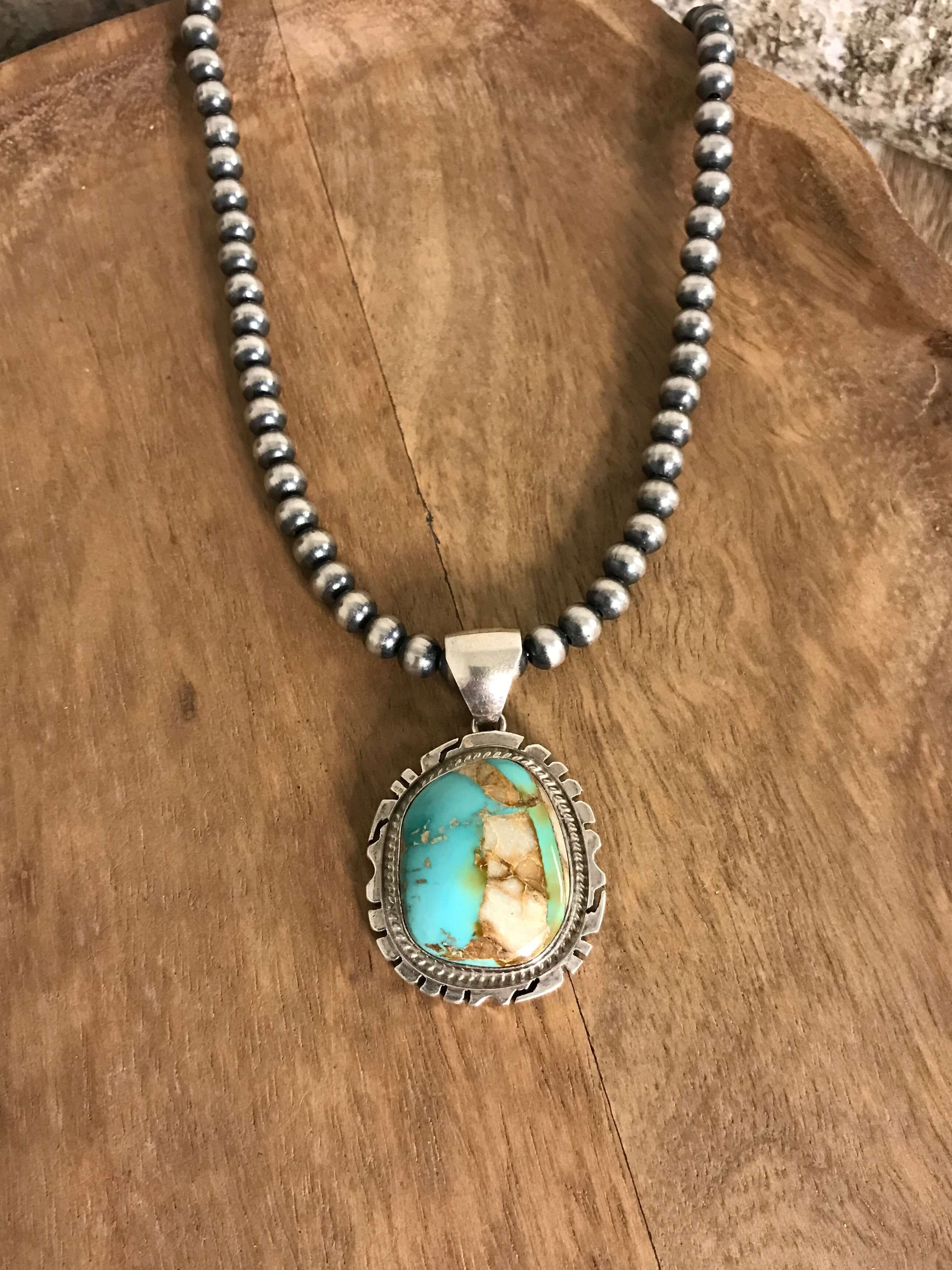 The Oakarche Pendant-Pendants-Calli Co., Turquoise and Silver Jewelry, Native American Handmade, Zuni Tribe, Navajo Tribe, Brock Texas