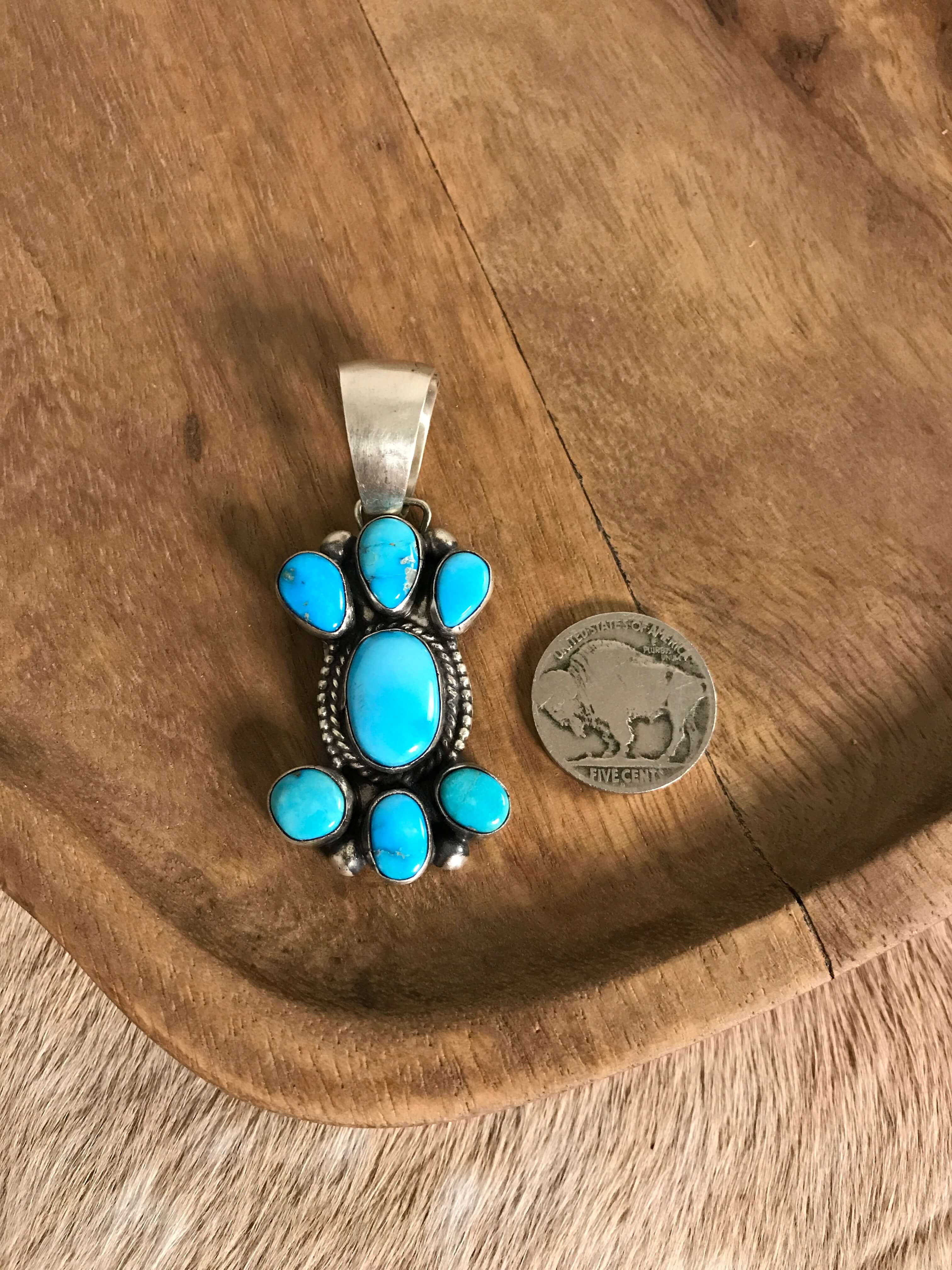 The Ledoux Pendant-Pendants-Calli Co., Turquoise and Silver Jewelry, Native American Handmade, Zuni Tribe, Navajo Tribe, Brock Texas