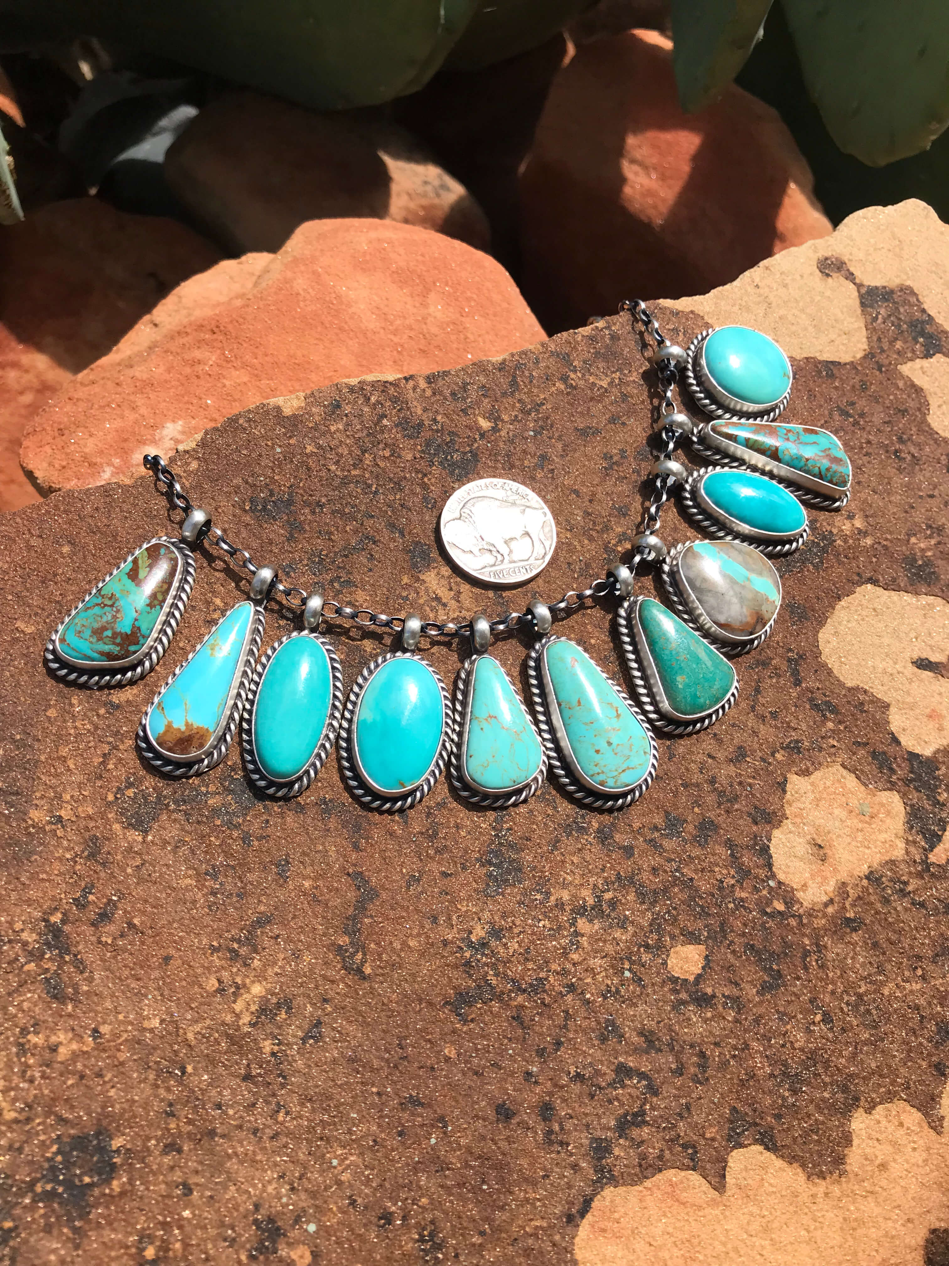 Necklace Vintage Turquoise Jewelry Near Me 1950's Navajo Kingman