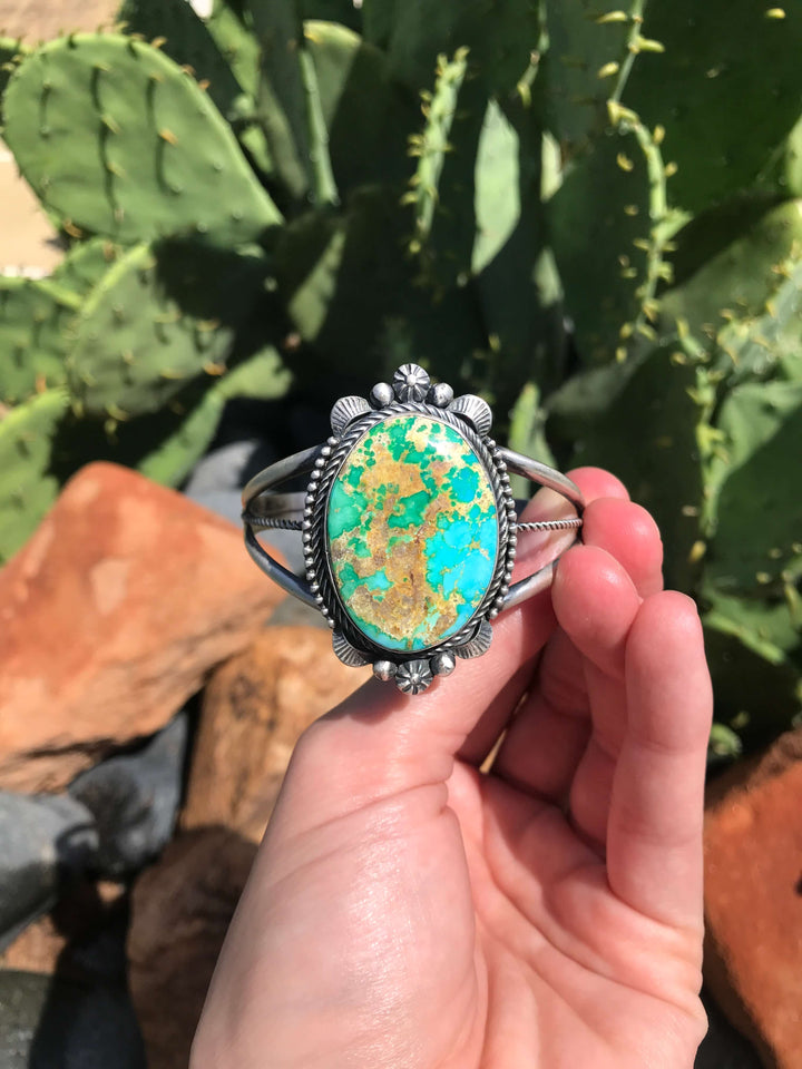 The Valle Grande Cuff-Bracelets & Cuffs-Calli Co., Turquoise and Silver Jewelry, Native American Handmade, Zuni Tribe, Navajo Tribe, Brock Texas