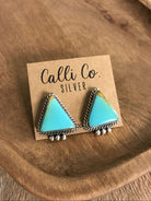 The Turquoise Studs, 13-Earrings-Calli Co., Turquoise and Silver Jewelry, Native American Handmade, Zuni Tribe, Navajo Tribe, Brock Texas