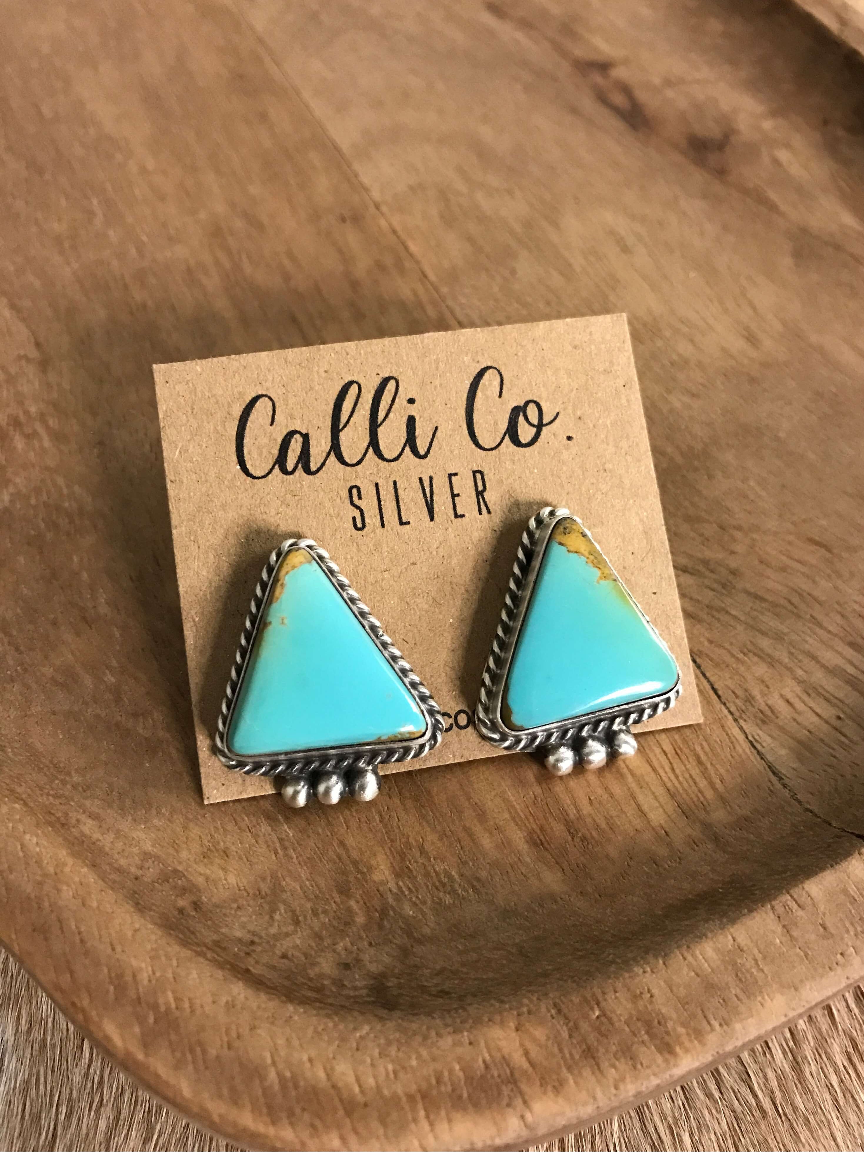 The Turquoise Studs, 13-Earrings-Calli Co., Turquoise and Silver Jewelry, Native American Handmade, Zuni Tribe, Navajo Tribe, Brock Texas