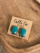 The Turquoise Studs, 14-Earrings-Calli Co., Turquoise and Silver Jewelry, Native American Handmade, Zuni Tribe, Navajo Tribe, Brock Texas