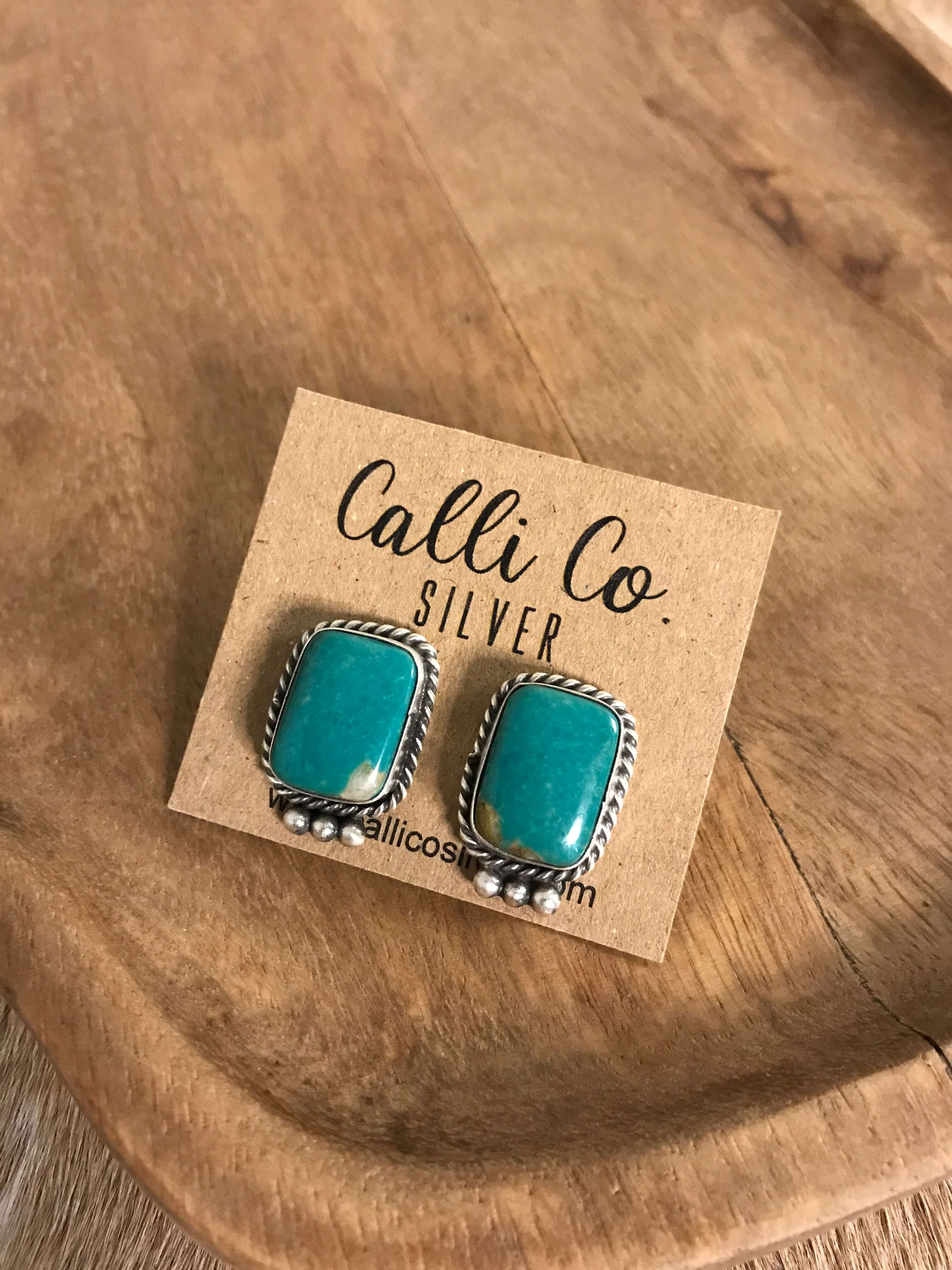 The Turquoise Studs, 14-Earrings-Calli Co., Turquoise and Silver Jewelry, Native American Handmade, Zuni Tribe, Navajo Tribe, Brock Texas