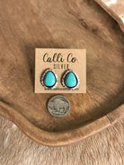 The Turquoise Studs, 49-Earrings-Calli Co., Turquoise and Silver Jewelry, Native American Handmade, Zuni Tribe, Navajo Tribe, Brock Texas