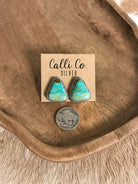 The Turquoise Studs, 53-Earrings-Calli Co., Turquoise and Silver Jewelry, Native American Handmade, Zuni Tribe, Navajo Tribe, Brock Texas