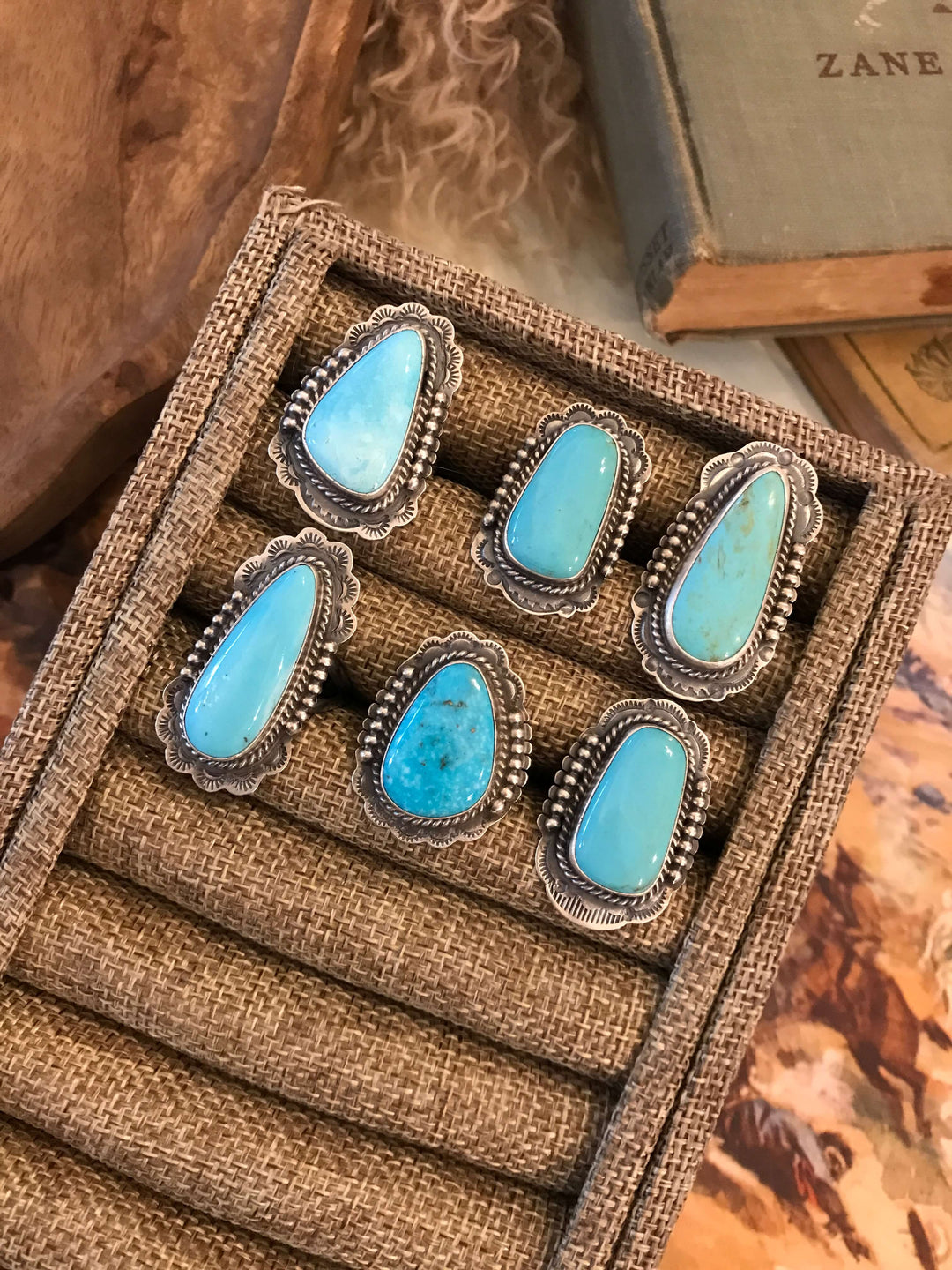 The Winterfield Turquoise Rings-Rings-Calli Co., Turquoise and Silver Jewelry, Native American Handmade, Zuni Tribe, Navajo Tribe, Brock Texas