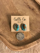 The Turquoise Studs, 55-Earrings-Calli Co., Turquoise and Silver Jewelry, Native American Handmade, Zuni Tribe, Navajo Tribe, Brock Texas