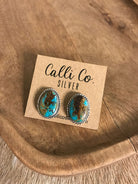 The Turquoise Studs, 55-Earrings-Calli Co., Turquoise and Silver Jewelry, Native American Handmade, Zuni Tribe, Navajo Tribe, Brock Texas