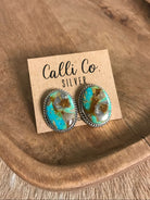 The Turquoise Studs, 59-Earrings-Calli Co., Turquoise and Silver Jewelry, Native American Handmade, Zuni Tribe, Navajo Tribe, Brock Texas