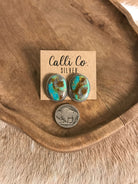 The Turquoise Studs, 59-Earrings-Calli Co., Turquoise and Silver Jewelry, Native American Handmade, Zuni Tribe, Navajo Tribe, Brock Texas