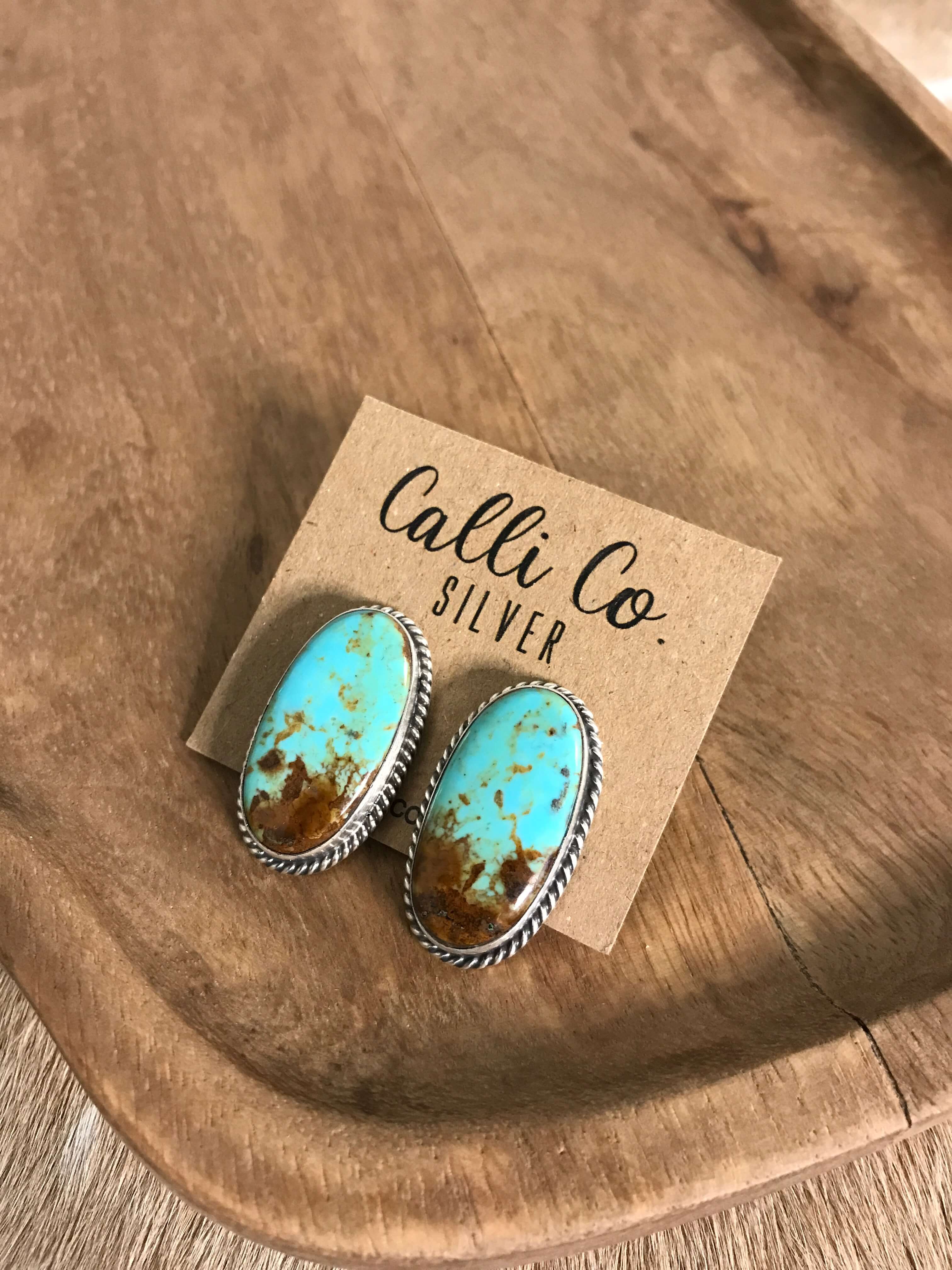 The Turquoise Studs, 61-Earrings-Calli Co., Turquoise and Silver Jewelry, Native American Handmade, Zuni Tribe, Navajo Tribe, Brock Texas