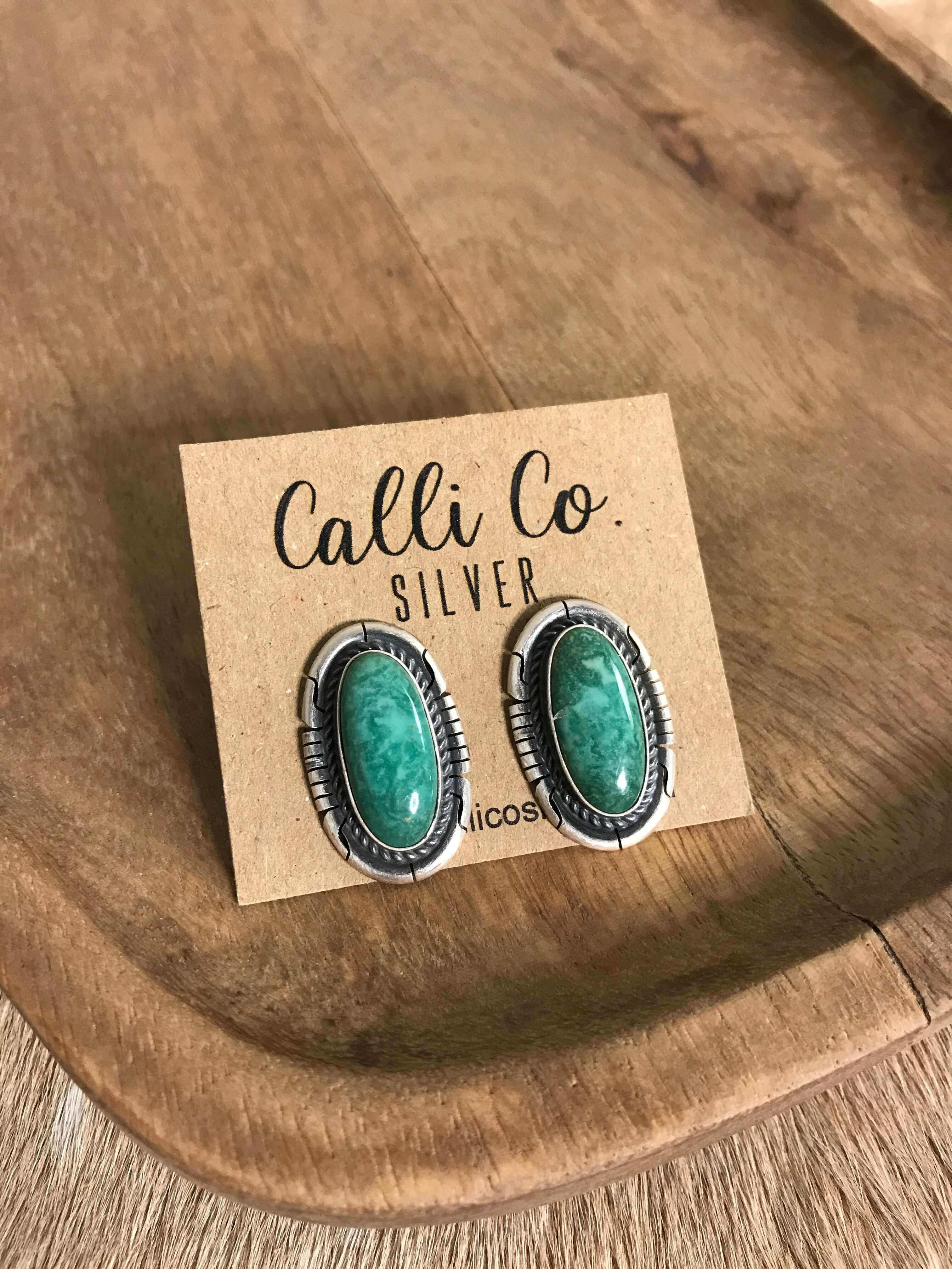 The Turquoise Studs, 64-Earrings-Calli Co., Turquoise and Silver Jewelry, Native American Handmade, Zuni Tribe, Navajo Tribe, Brock Texas