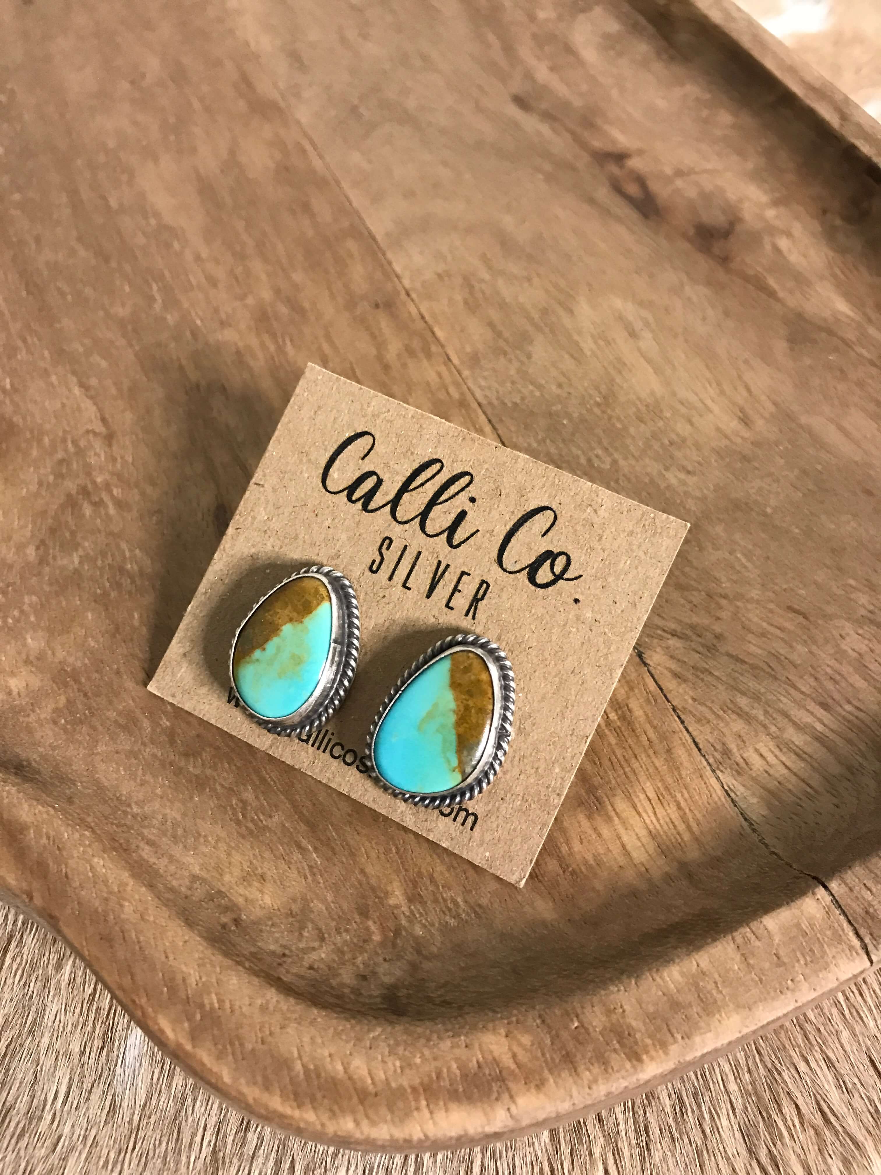 The Turquoise Studs, 65-Earrings-Calli Co., Turquoise and Silver Jewelry, Native American Handmade, Zuni Tribe, Navajo Tribe, Brock Texas