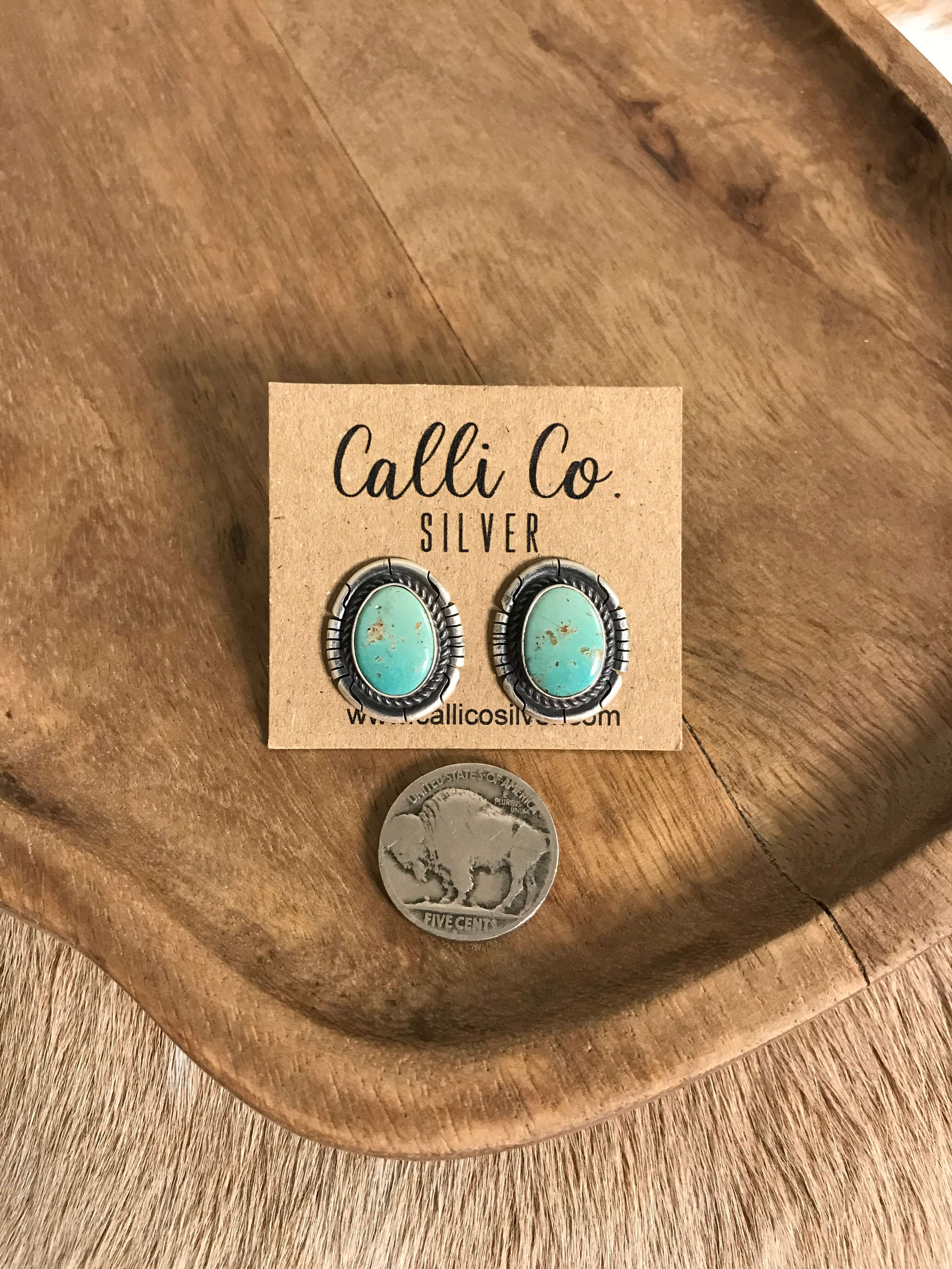 The Turquoise Studs, 68-Earrings-Calli Co., Turquoise and Silver Jewelry, Native American Handmade, Zuni Tribe, Navajo Tribe, Brock Texas