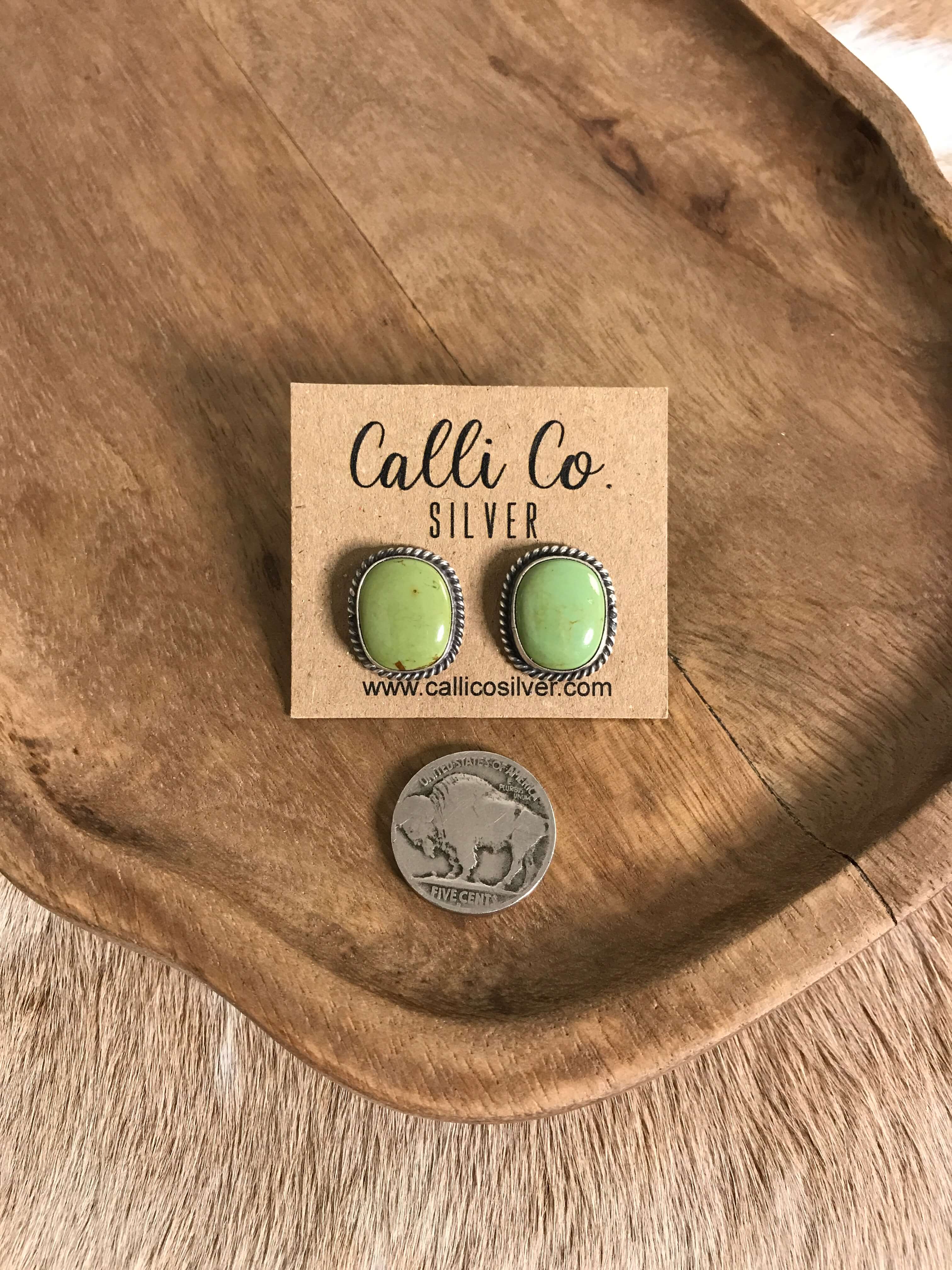 The Turquoise Studs, 71-Earrings-Calli Co., Turquoise and Silver Jewelry, Native American Handmade, Zuni Tribe, Navajo Tribe, Brock Texas