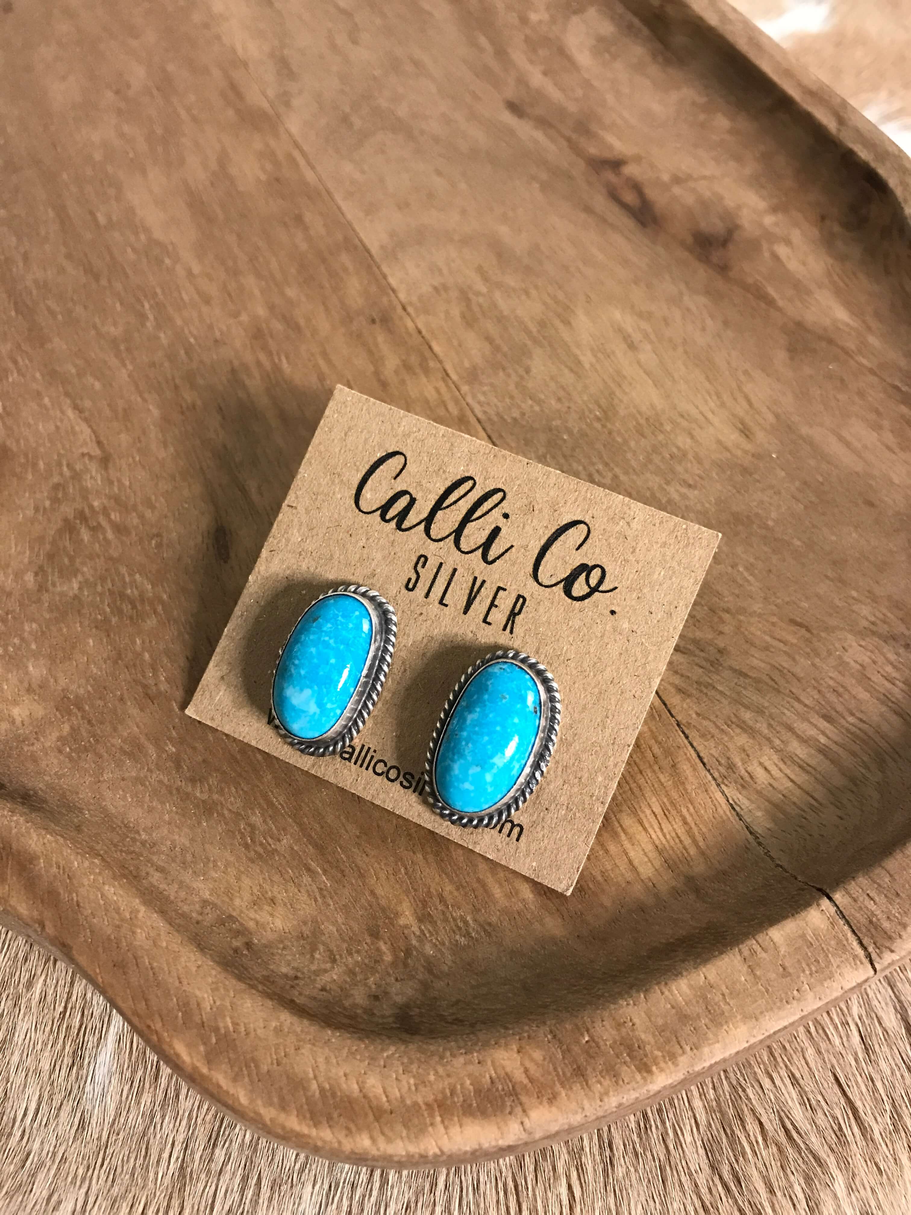 The Turquoise Studs, 72-Earrings-Calli Co., Turquoise and Silver Jewelry, Native American Handmade, Zuni Tribe, Navajo Tribe, Brock Texas
